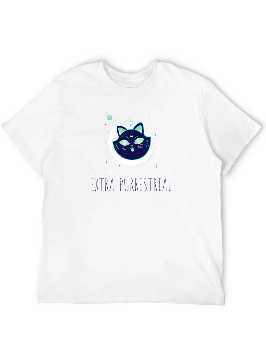 Extra-Purrestrial Cat Graphic T-Shirt