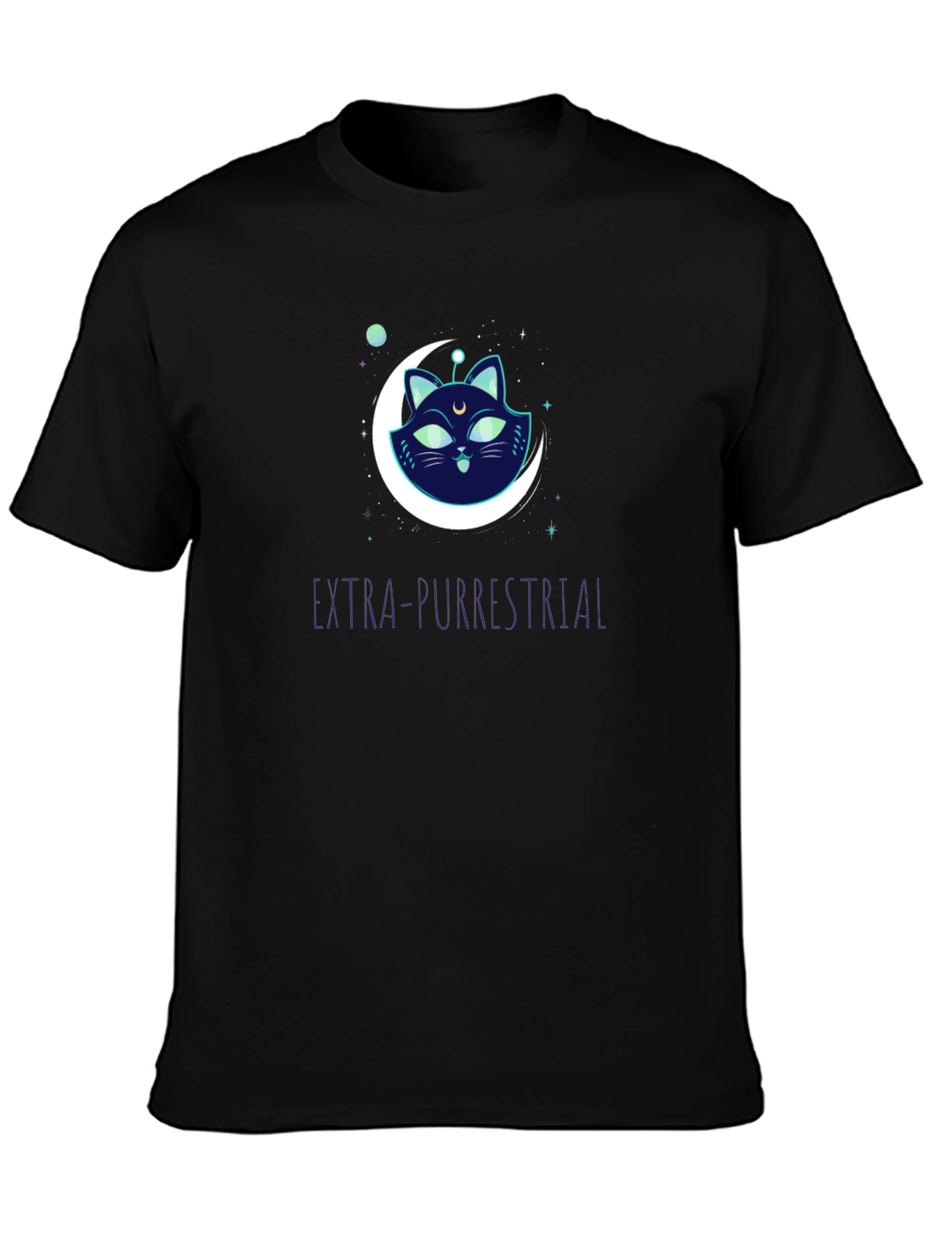 Extra-Purrestrial Cat Graphic T-Shirt