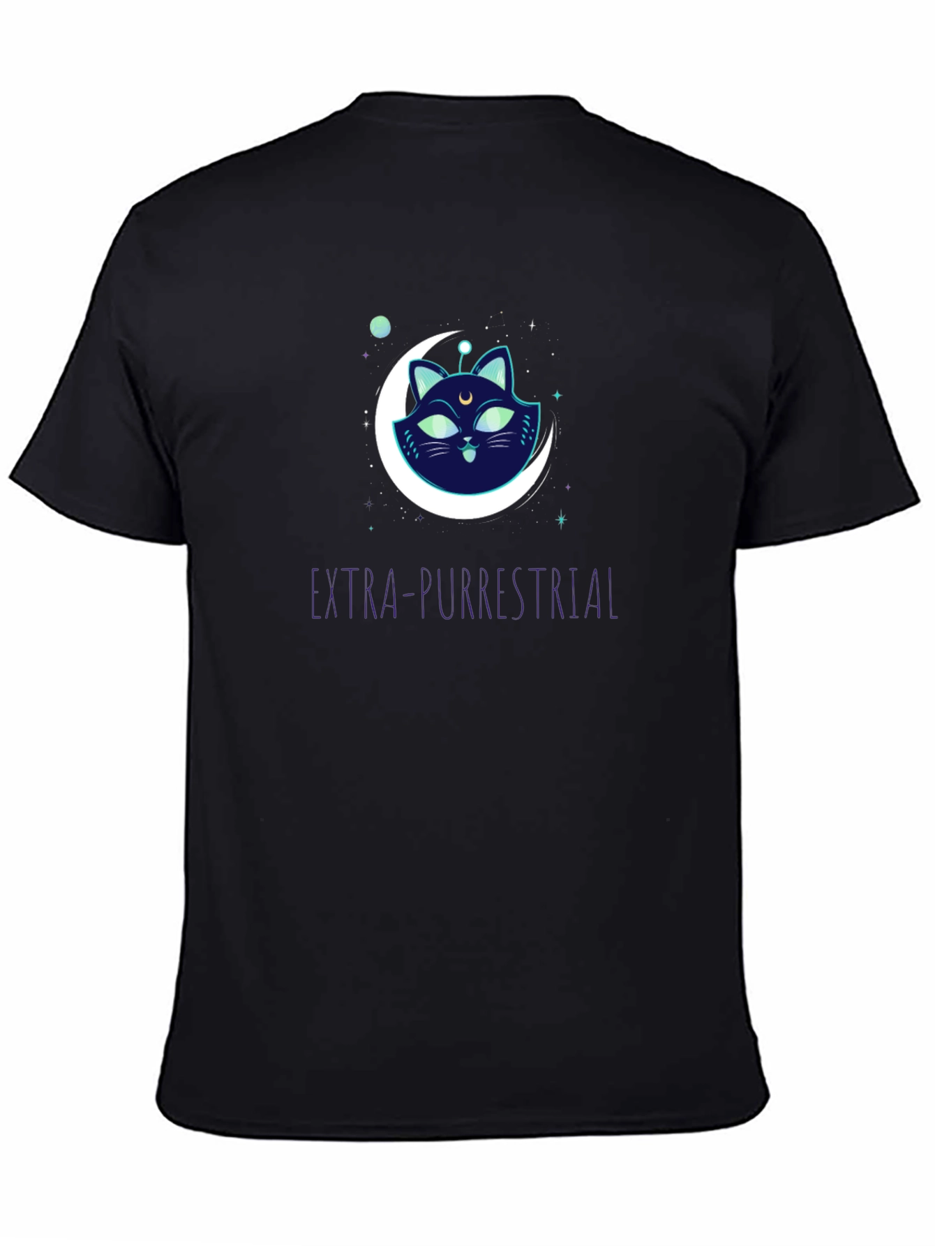 Extra-Purrestrial Cat Graphic T-Shirt