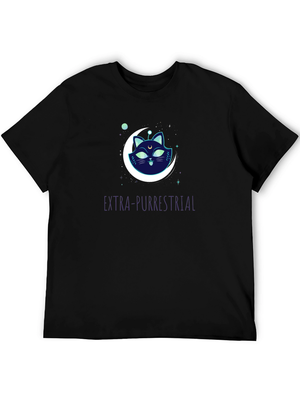Extra-Purrestrial Cat Graphic T-Shirt