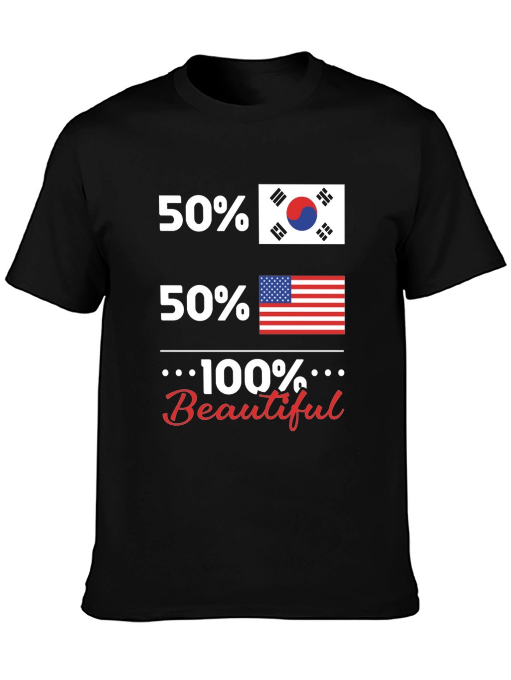 Funny USA Korean Flag 100% Beautiful T-Shirt