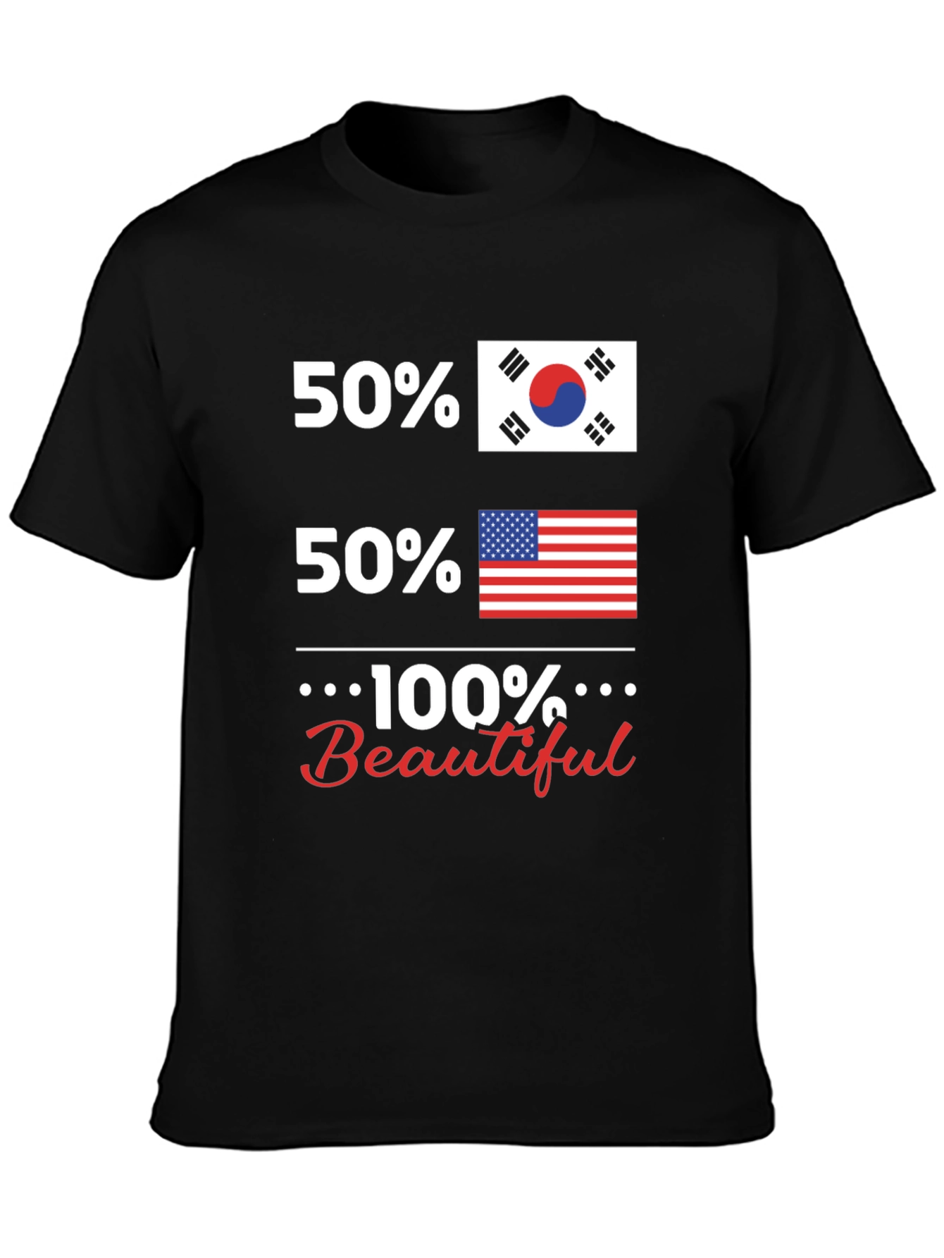 Funny USA Korean Flag 100% Beautiful T-Shirt