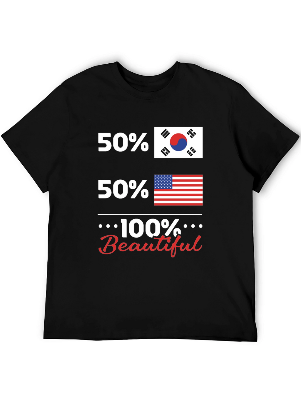 Funny USA Korean Flag 100% Beautiful T-Shirt