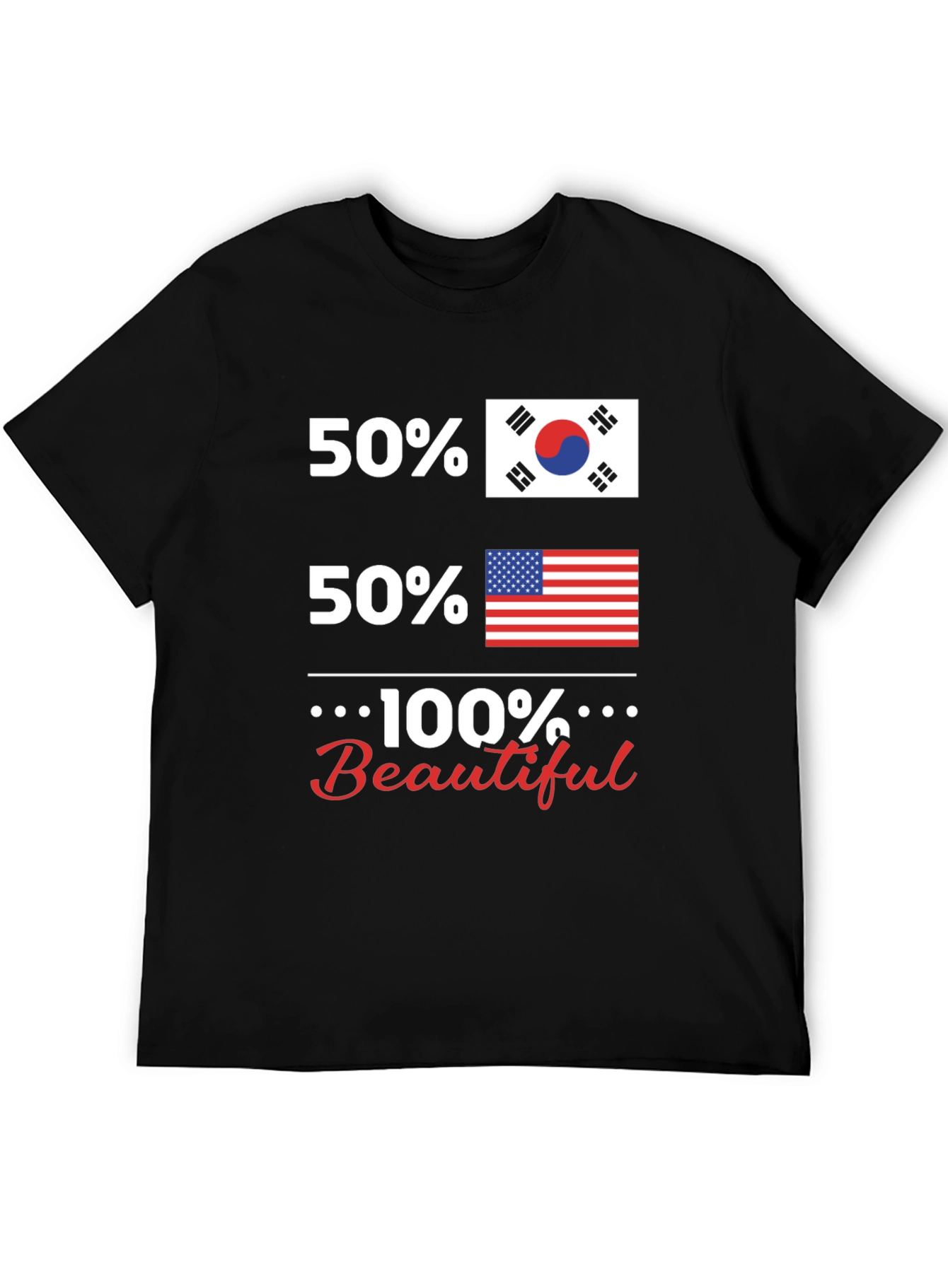 Funny USA Korean Flag 100% Beautiful T-Shirt