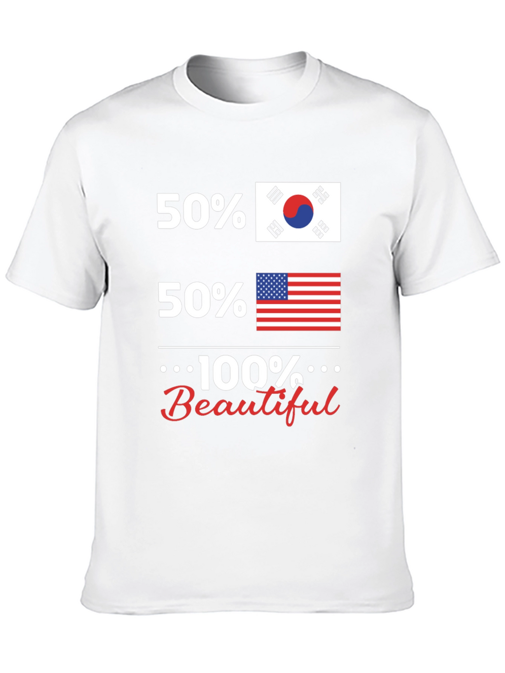 Funny USA Korean Flag 100% Beautiful T-Shirt