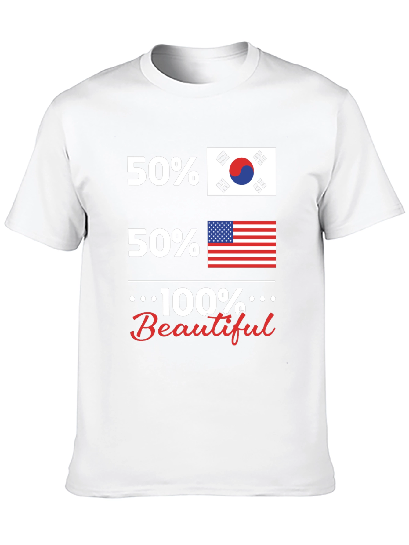 Funny USA Korean Flag 100% Beautiful T-Shirt