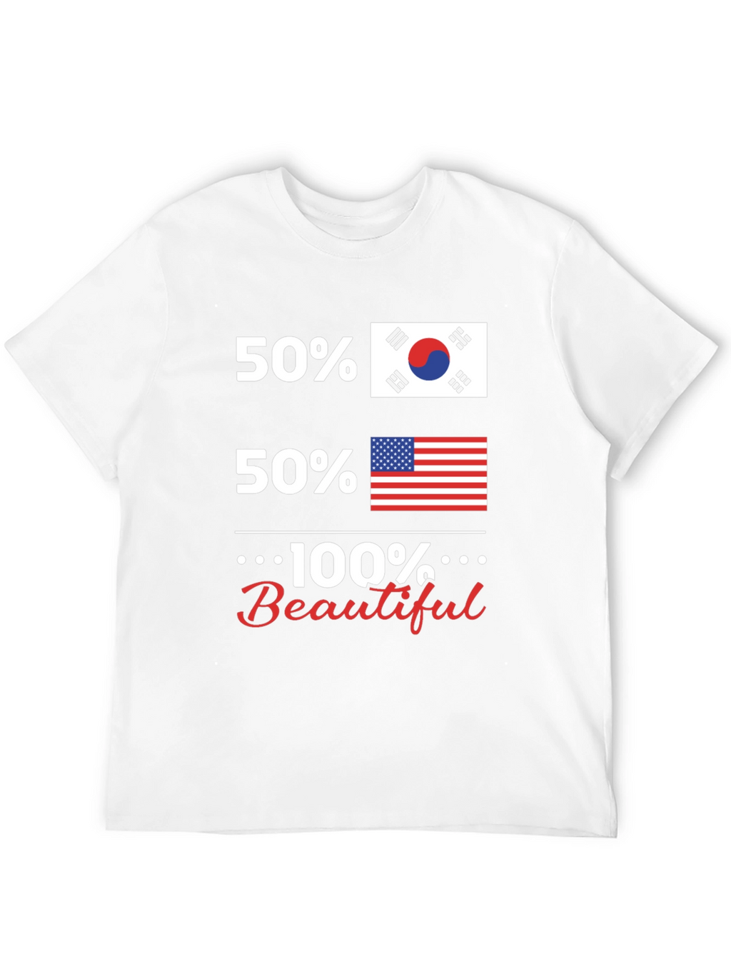 Funny USA Korean Flag 100% Beautiful T-Shirt