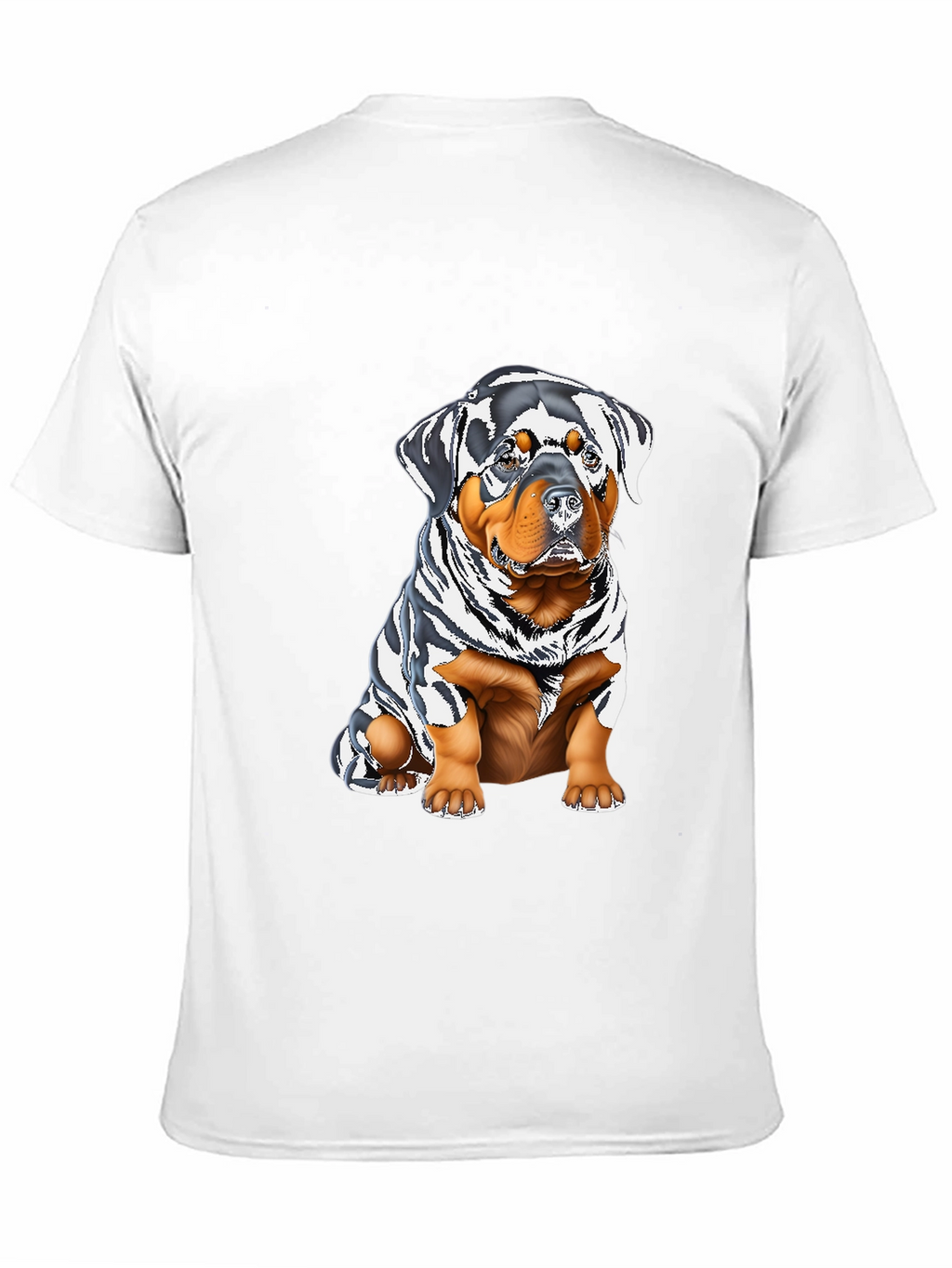 Rottweiler Puppy Graphic Tee - Black Cotton Blend