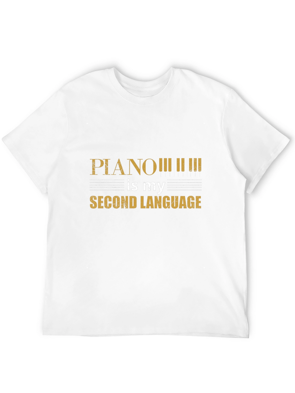 Piano is My Second Language Black T-Shirt