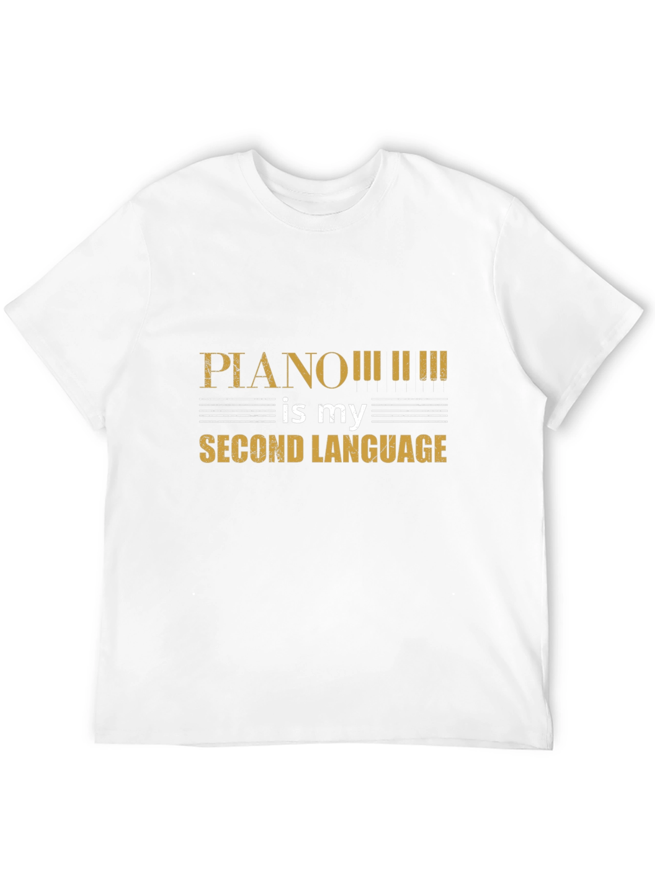 Piano is My Second Language Black T-Shirt