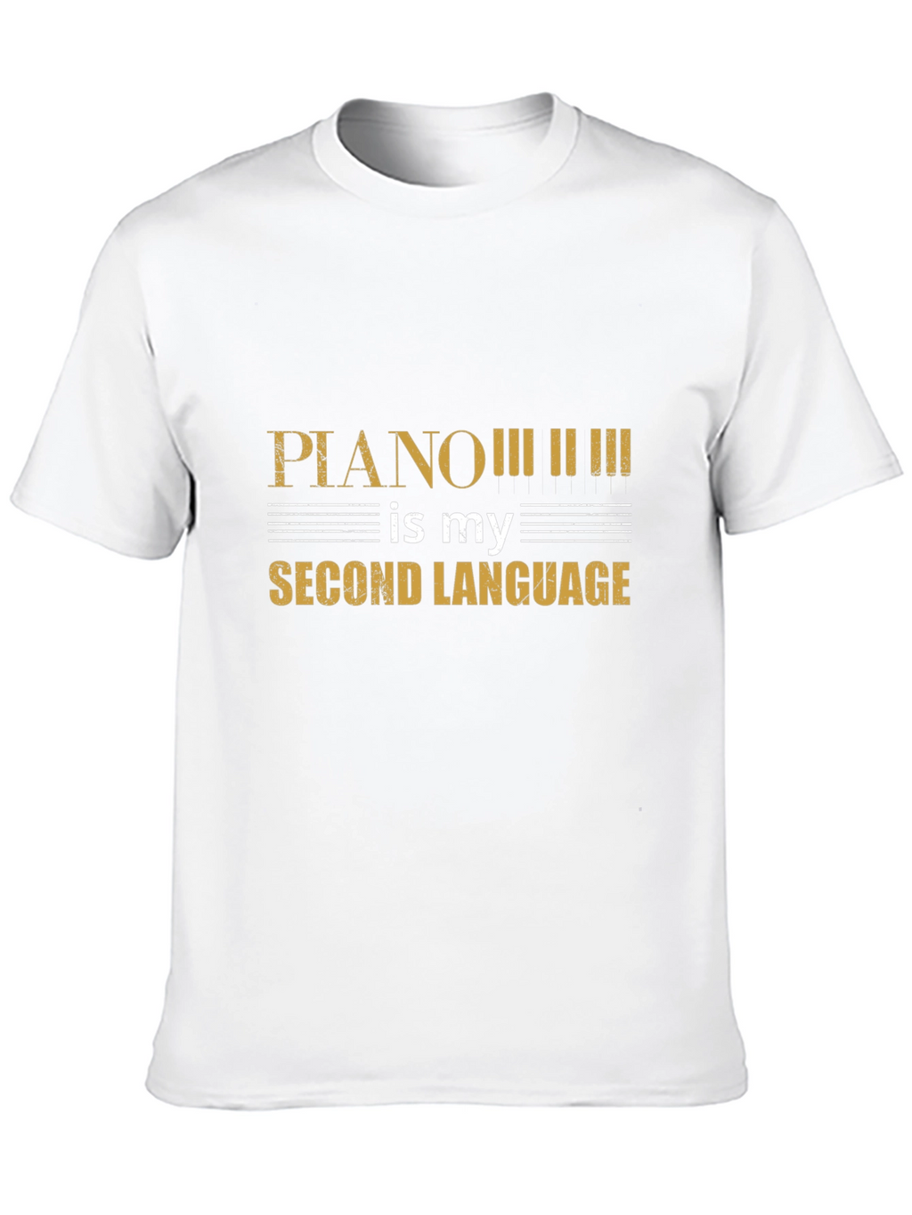 Piano is My Second Language Black T-Shirt