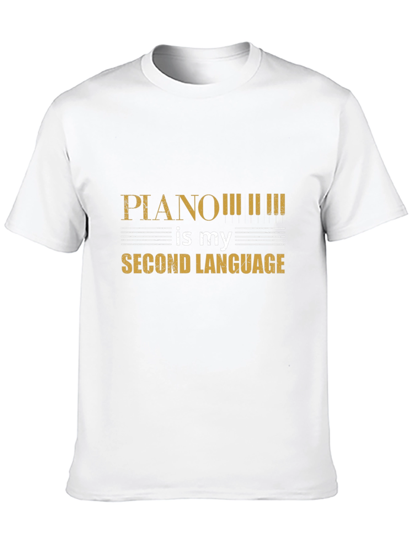 Piano is My Second Language Black T-Shirt