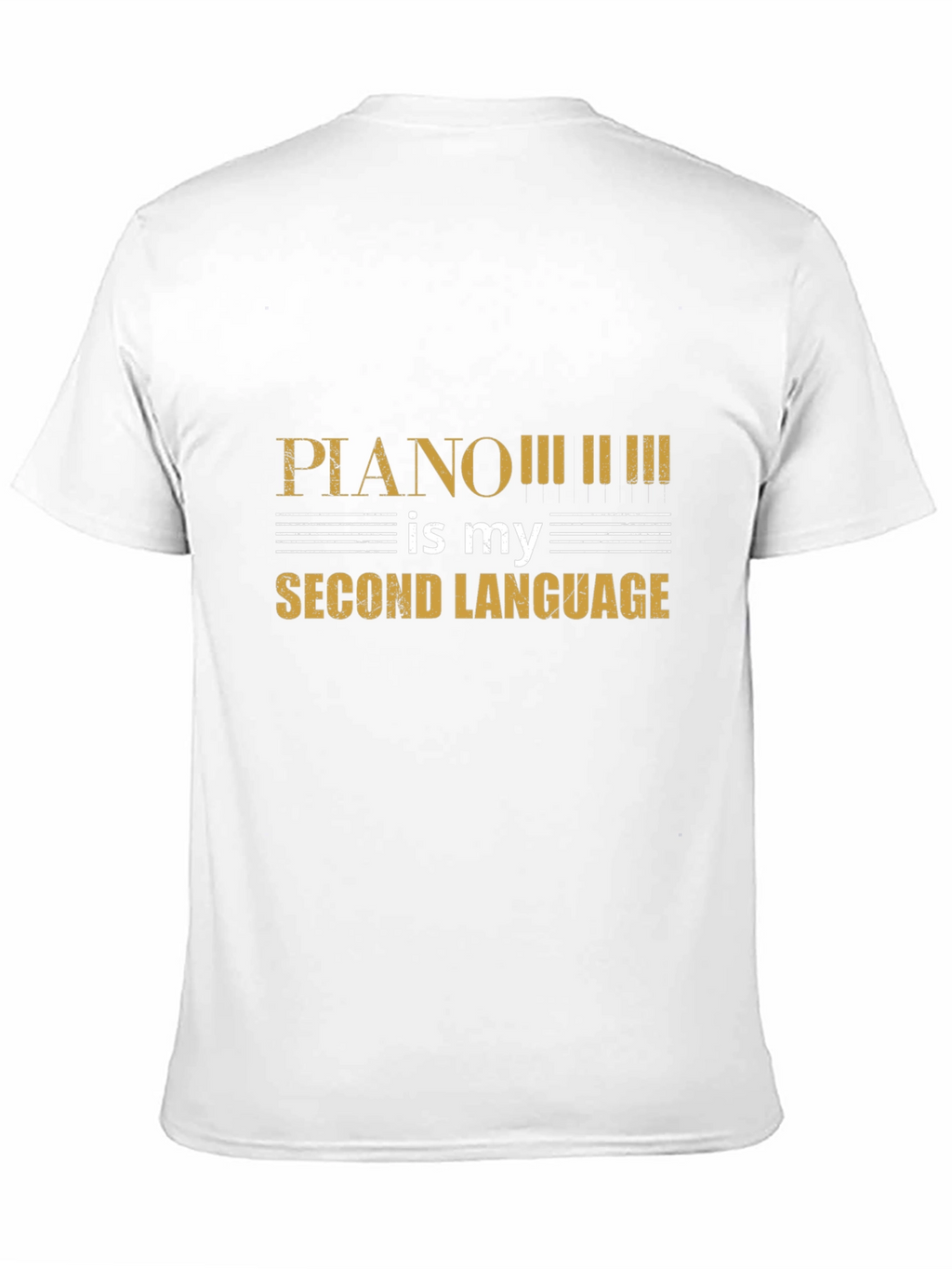 Piano is My Second Language Black T-Shirt