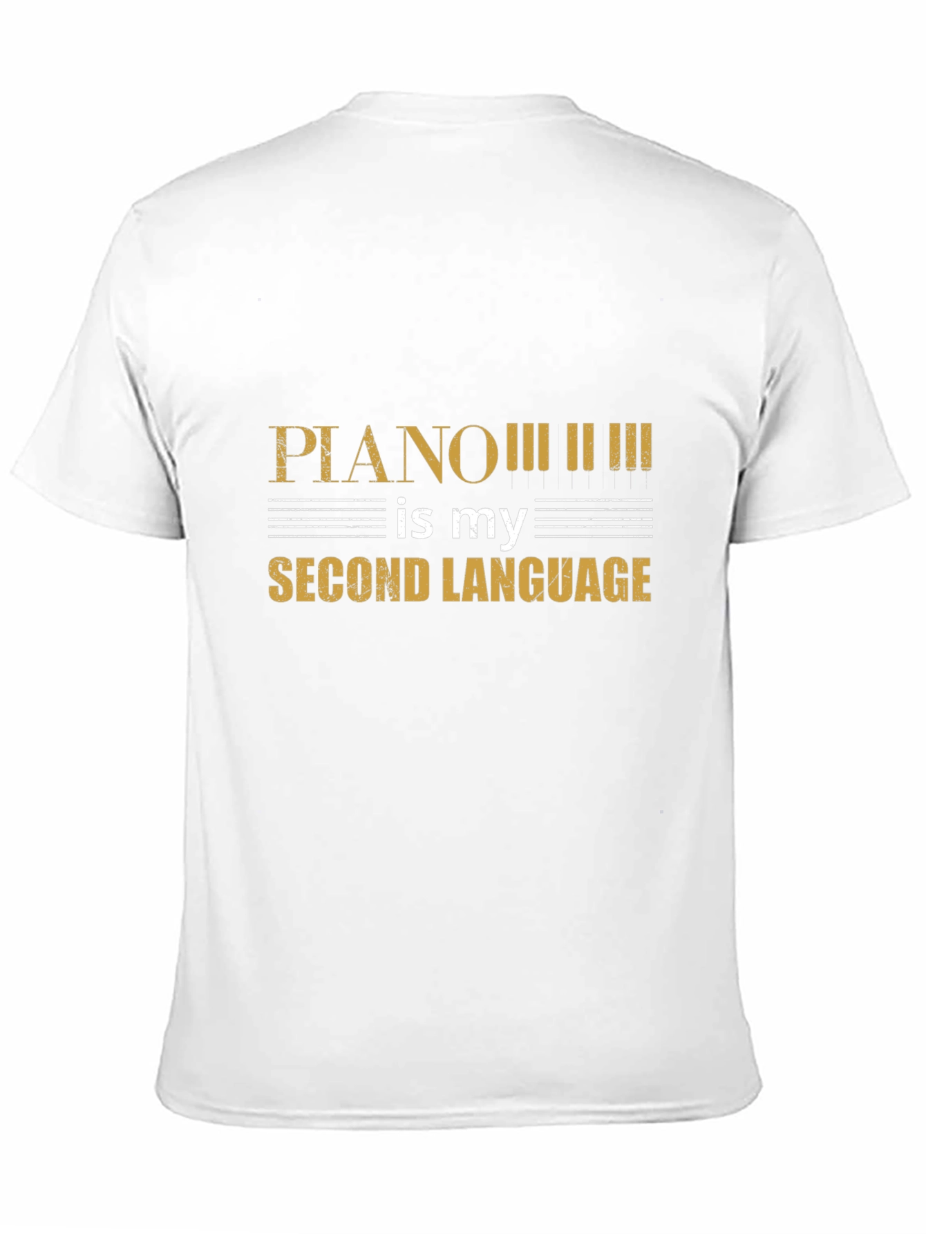 Piano is My Second Language Black T-Shirt