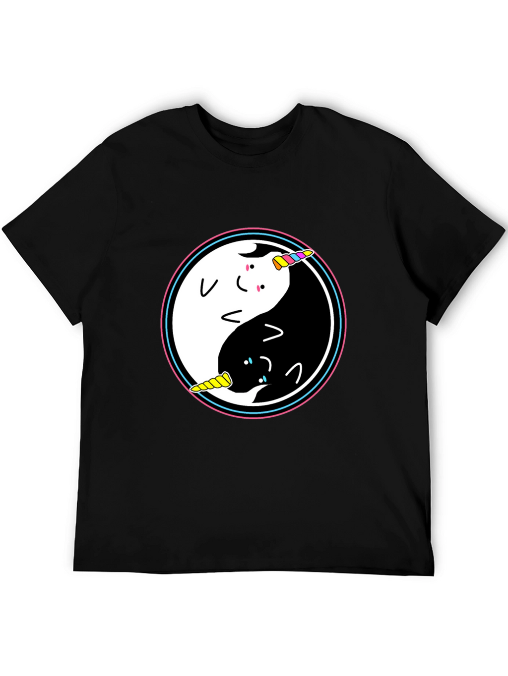 Yin Yang Unicorn Graphic T-Shirt