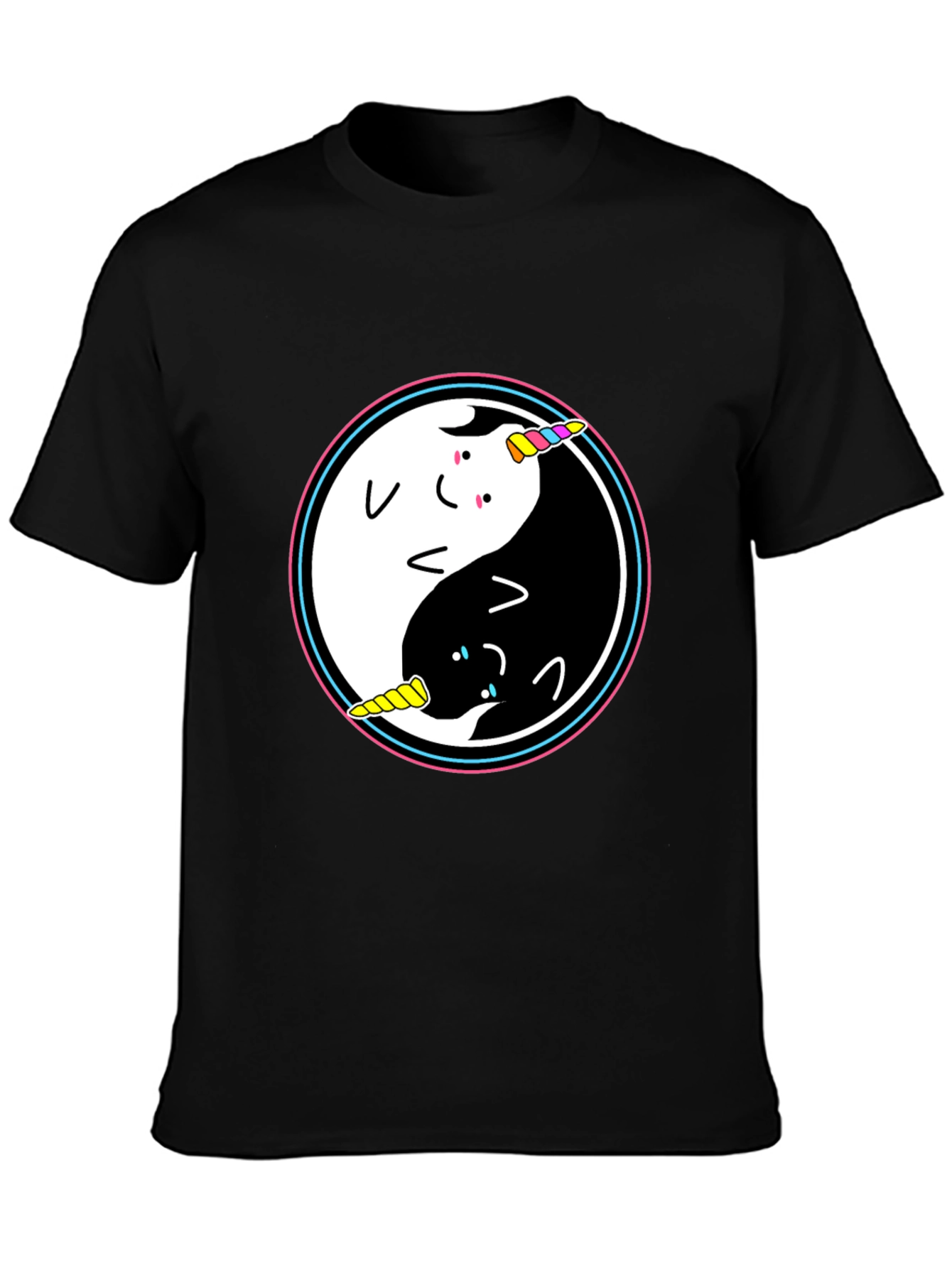 Yin Yang Unicorn Graphic T-Shirt