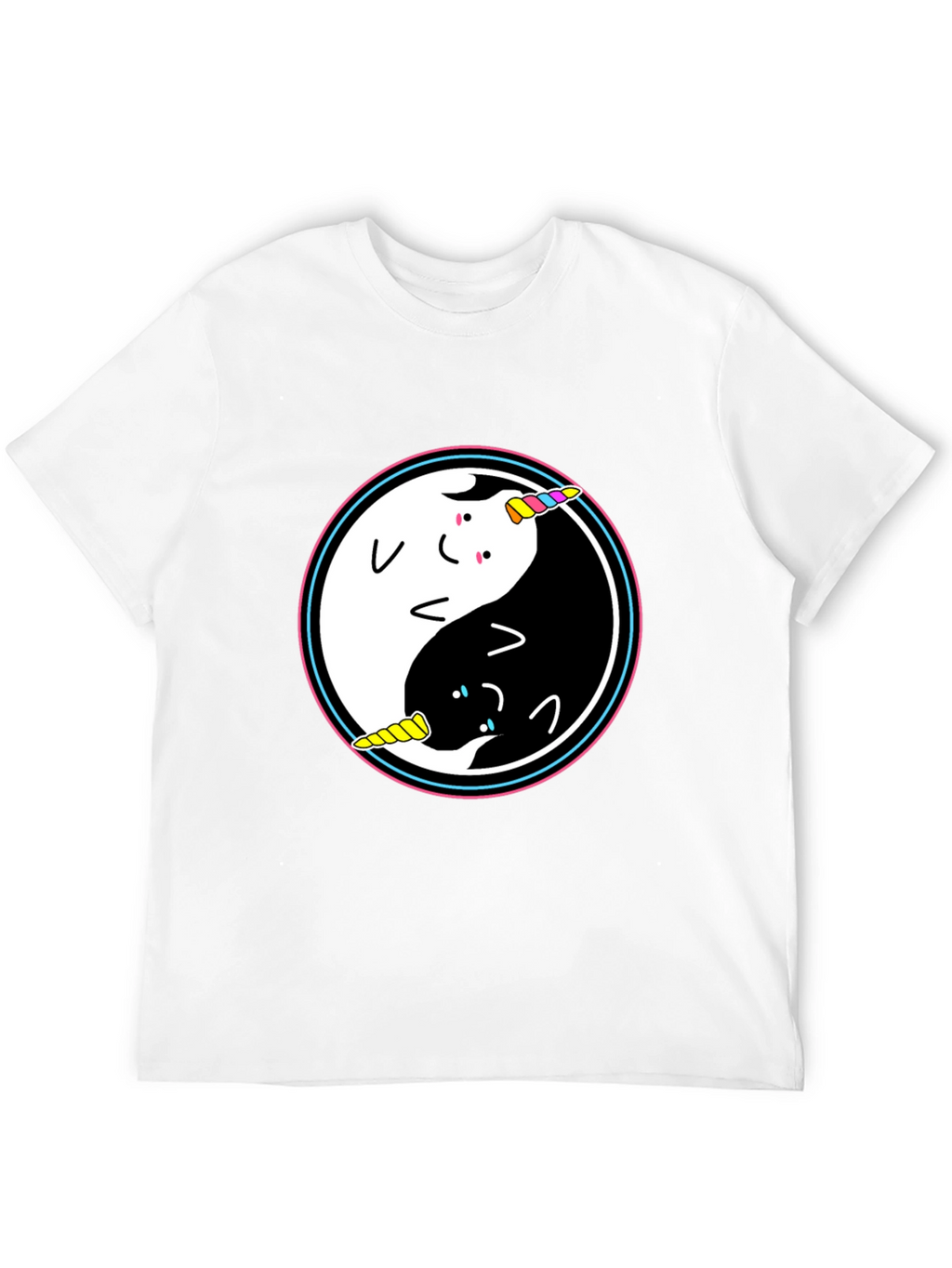 Yin Yang Unicorn Graphic T-Shirt