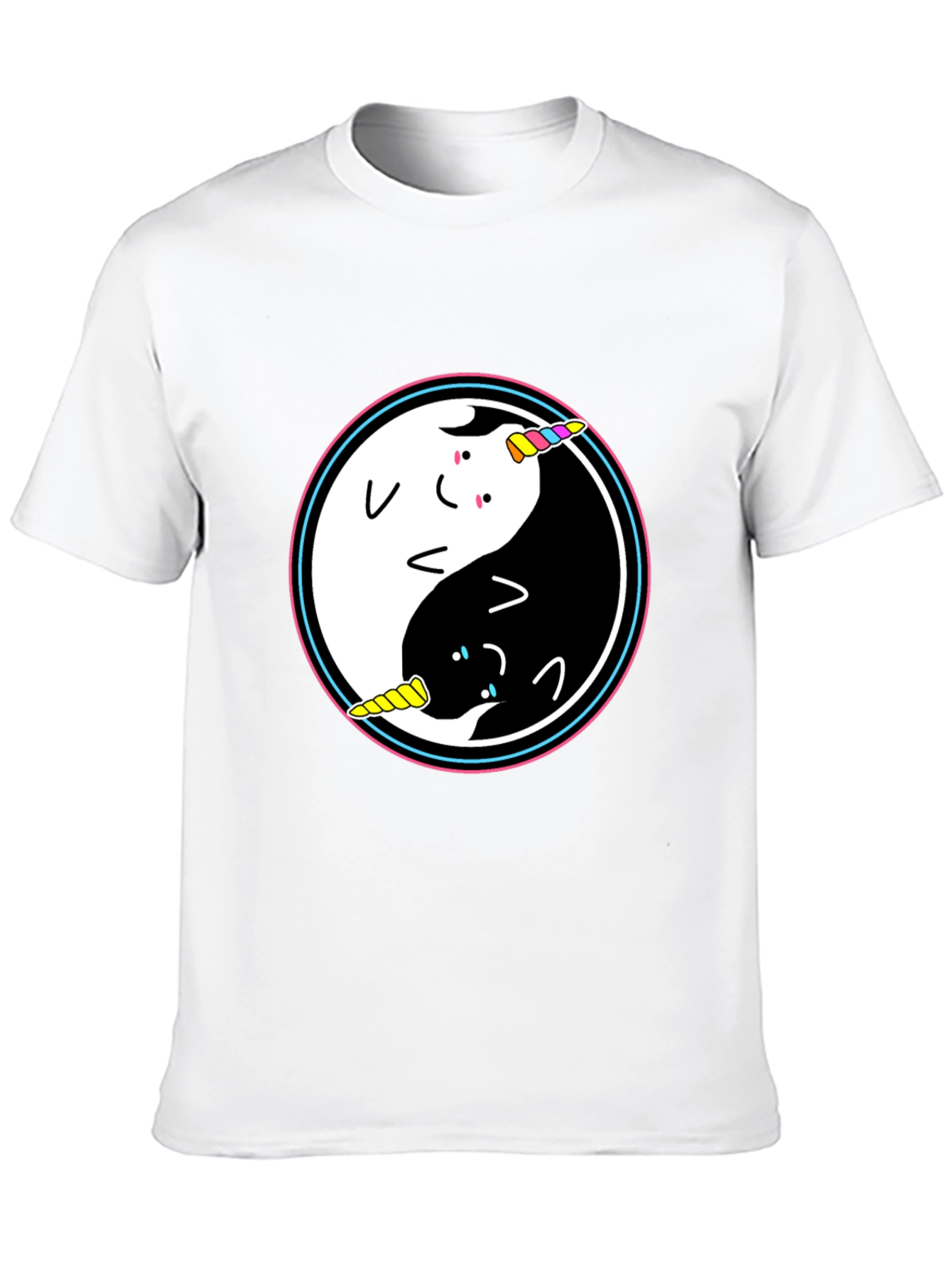 Yin Yang Unicorn Graphic T-Shirt