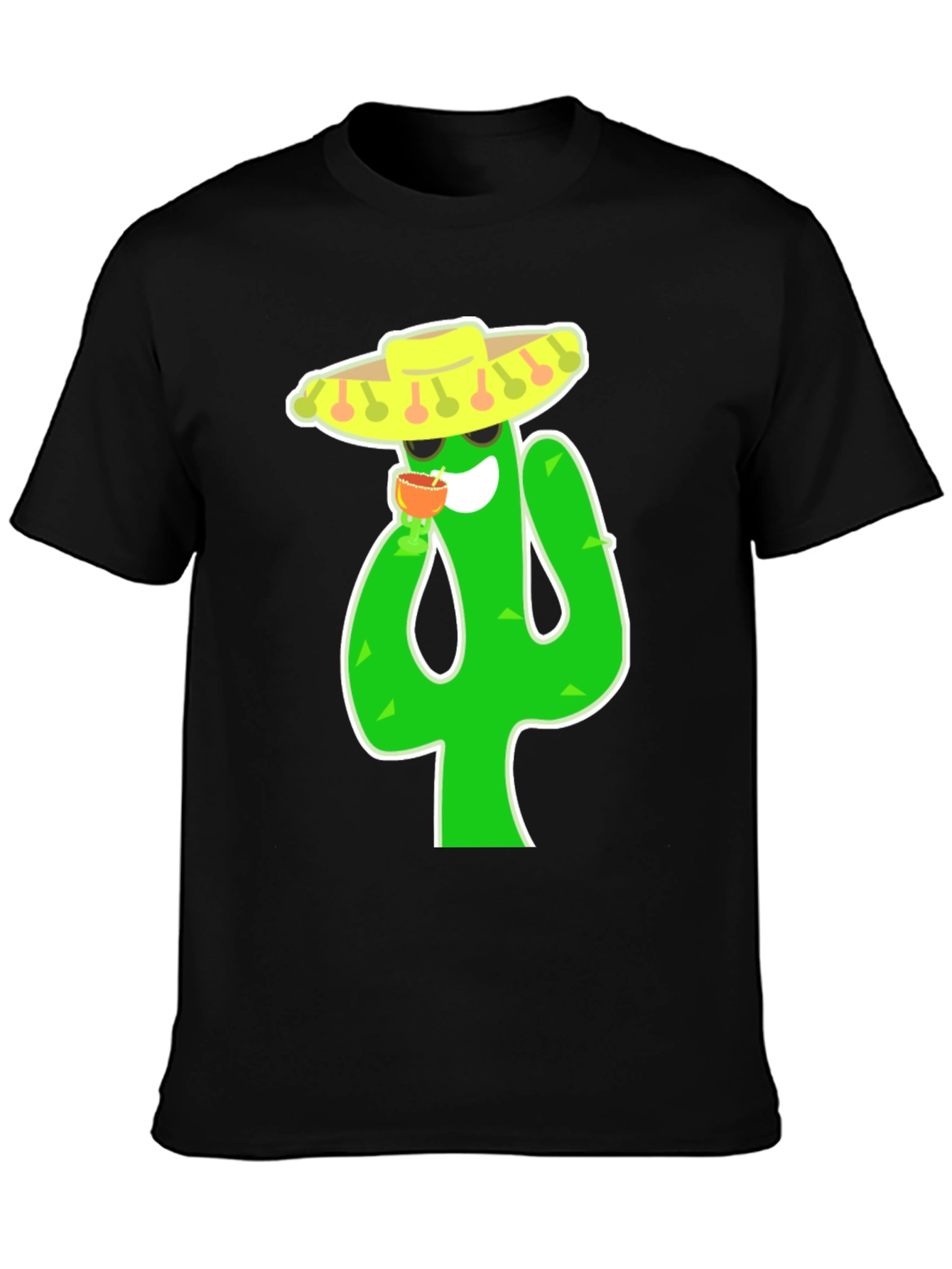 Cactus Fiesta T-Shirt - Black Cotton Tee