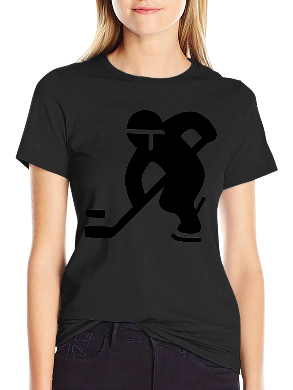 Hockey Player Graphic Black T-Shirt