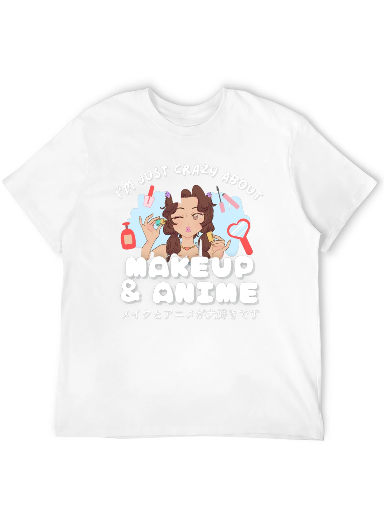 Crazy About Makeup & Anime Black T-Shirt