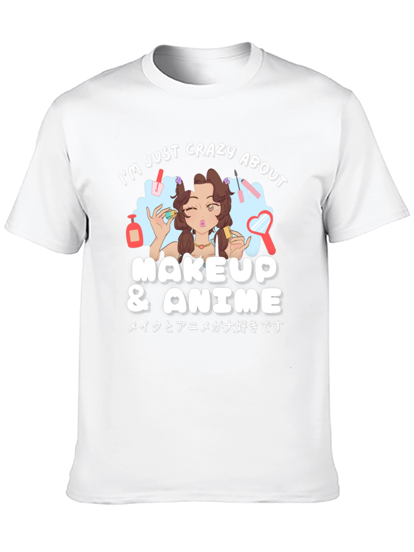 Crazy About Makeup & Anime Black T-Shirt