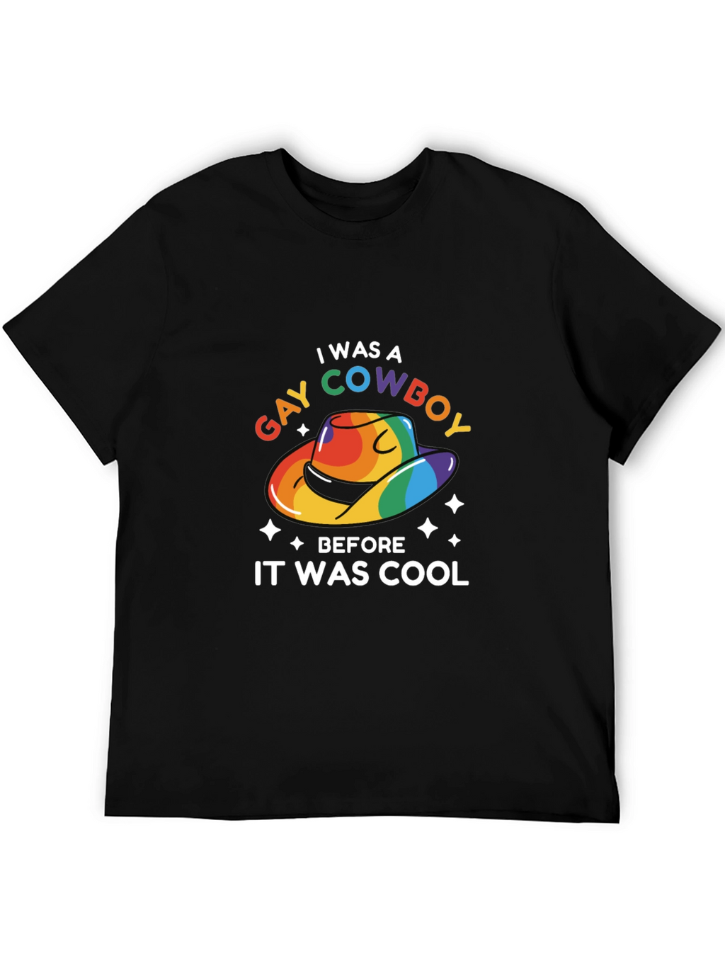 Gay Cowboy Pride T-Shirt - Rainbow Cowboy Hat