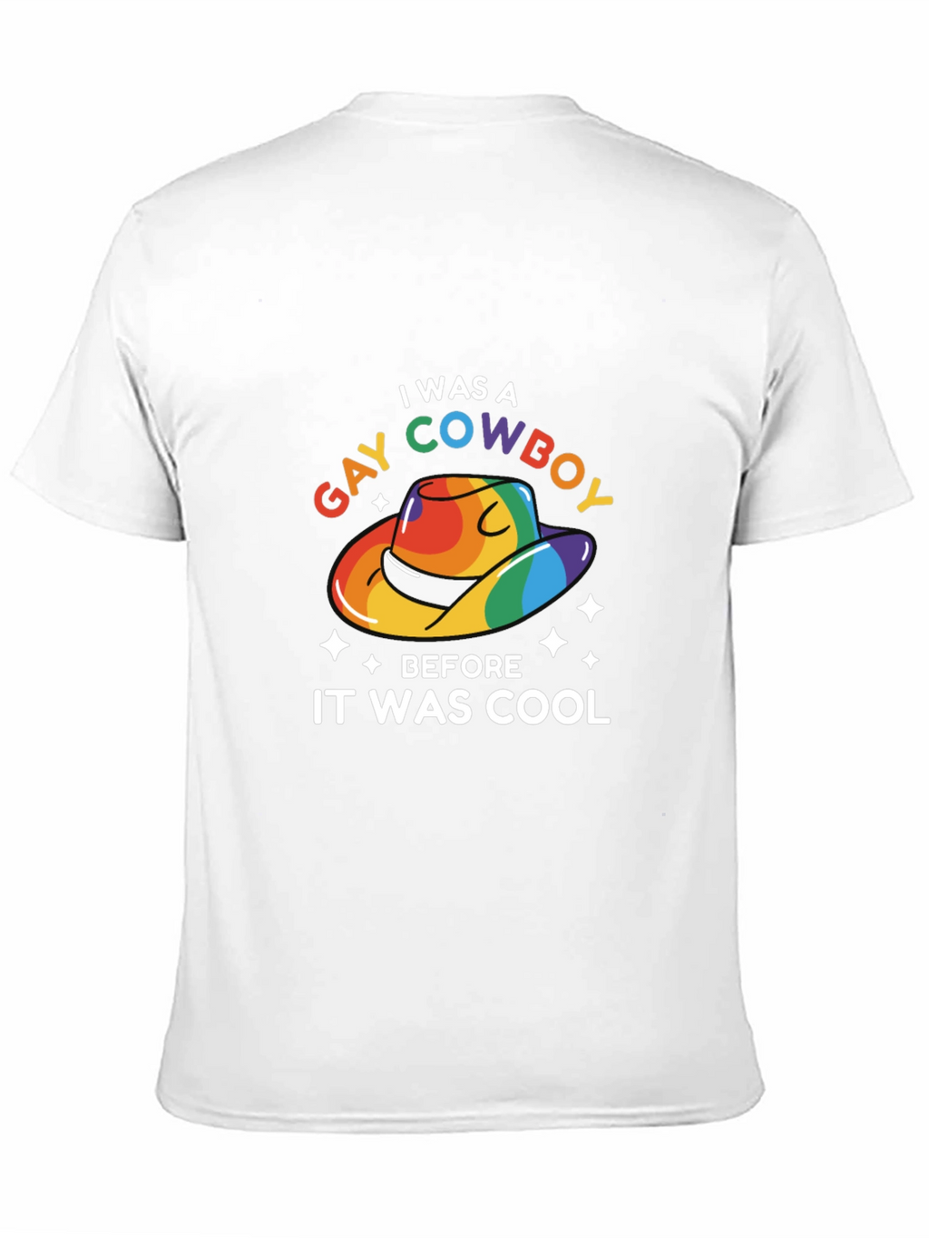 Gay Cowboy Pride T-Shirt - Rainbow Cowboy Hat