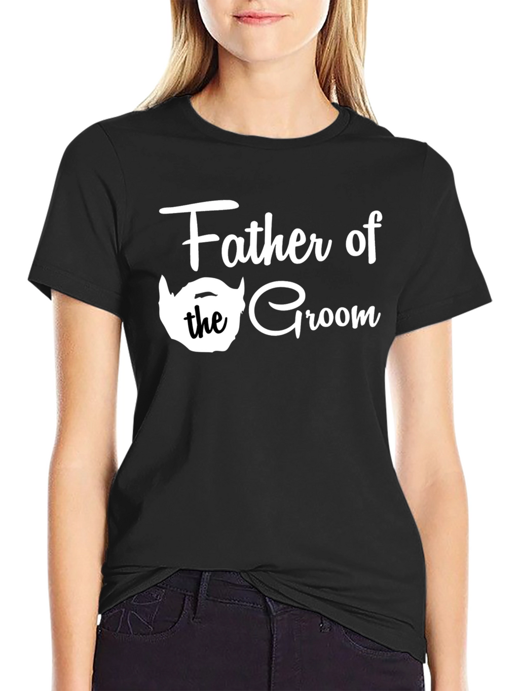Father of the Groom Tee - Black Crew Neck