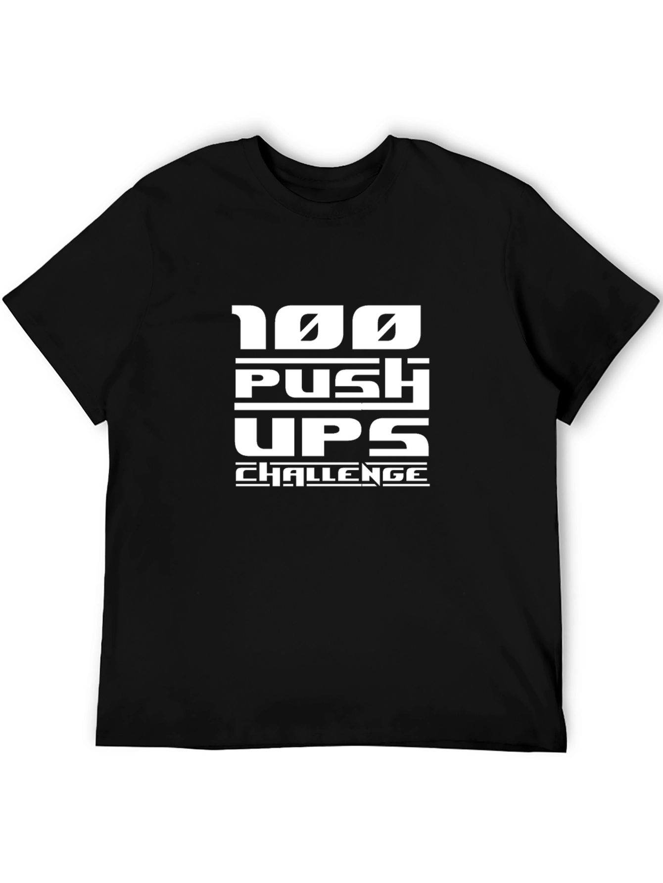 100 Push Ups Challenge Black T-Shirt