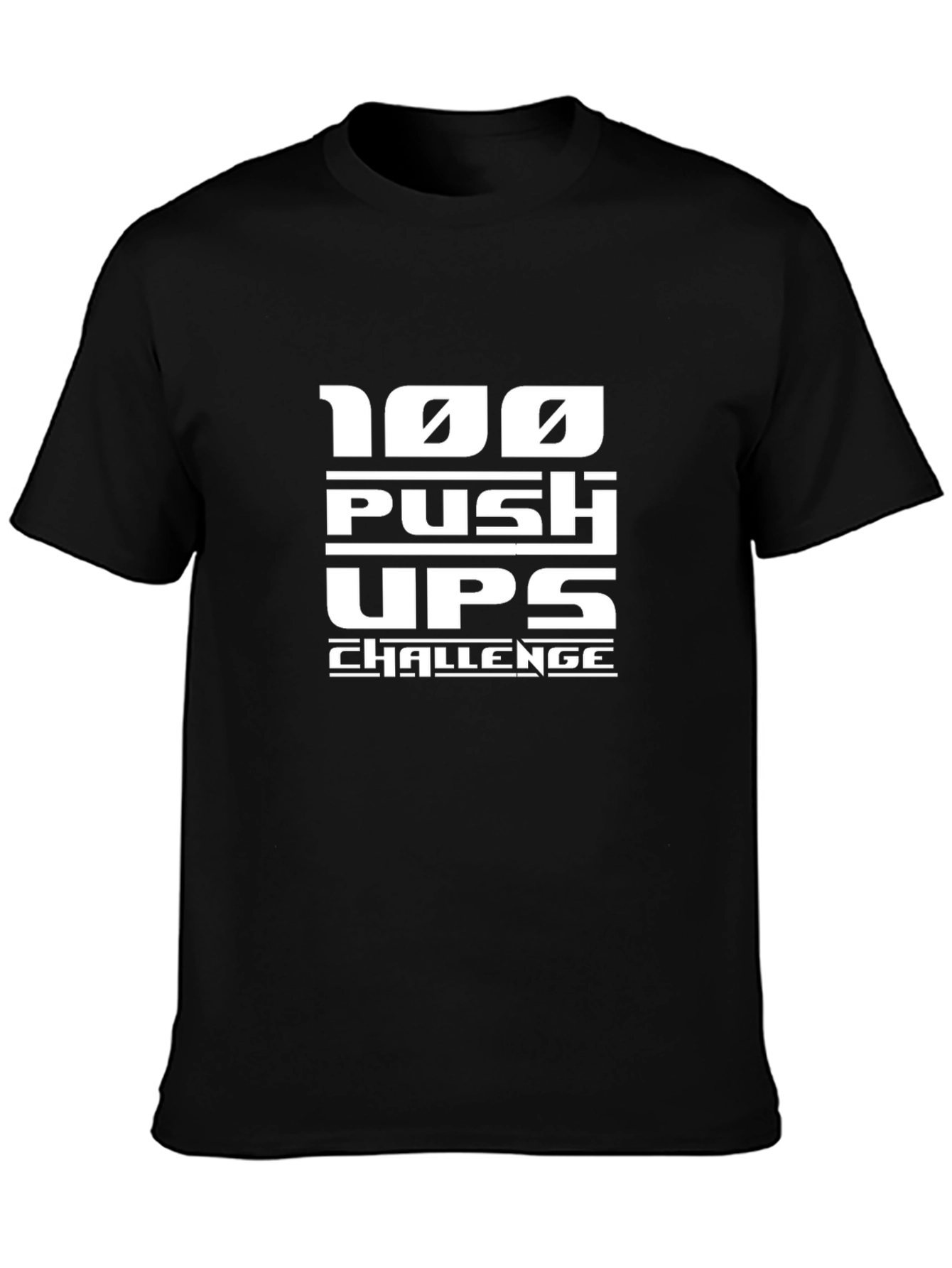 100 Push Ups Challenge Black T-Shirt