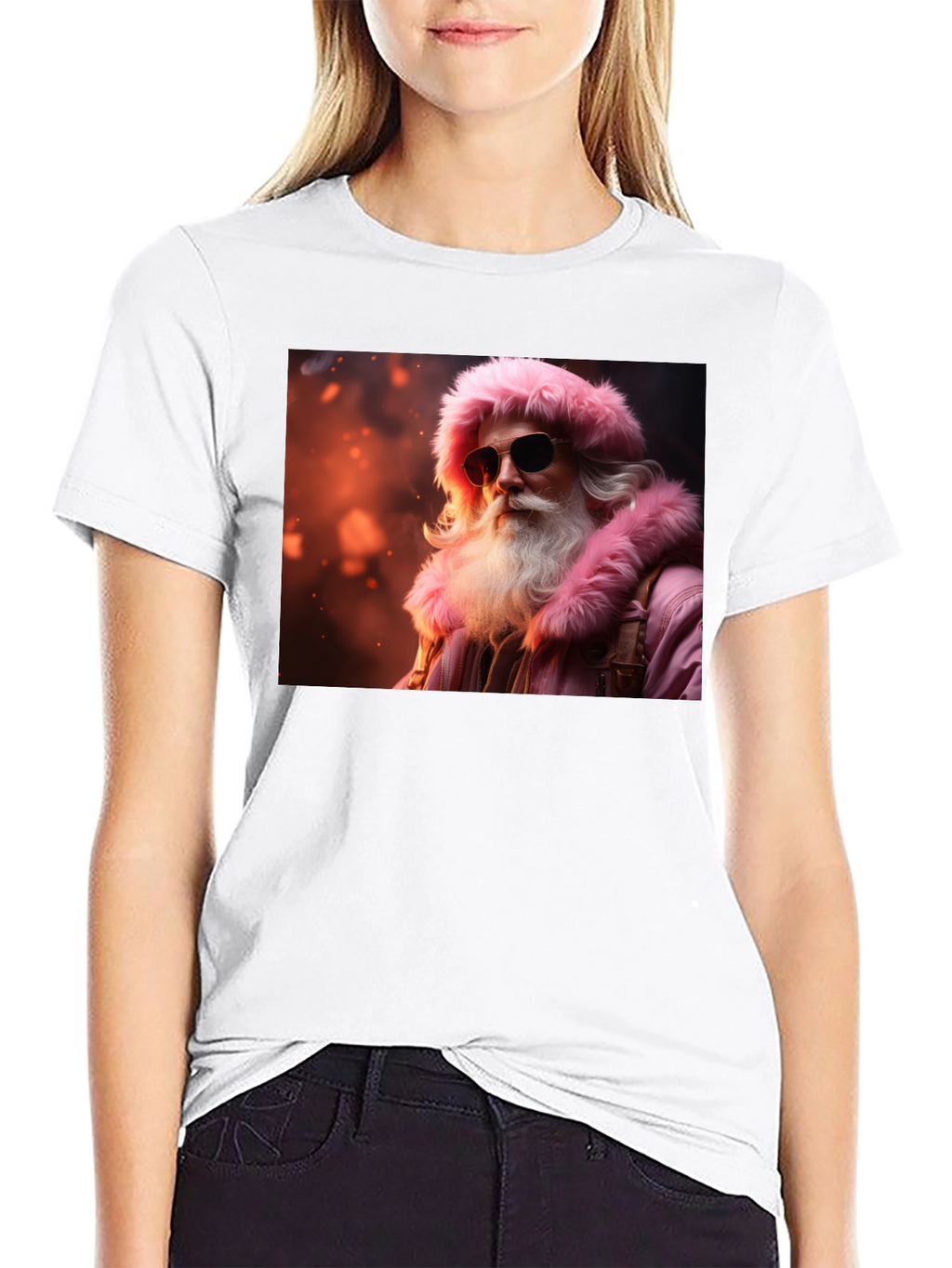 Cool Santa Black T-Shirt