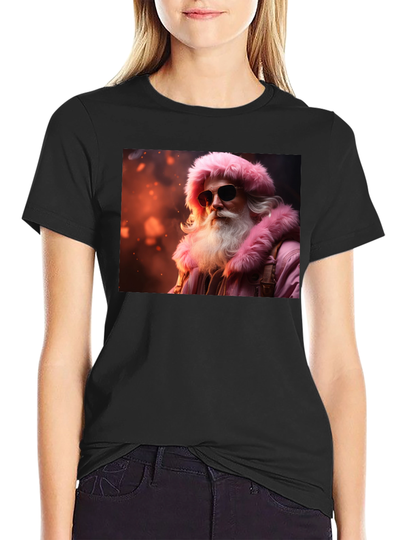 Cool Santa Black T-Shirt
