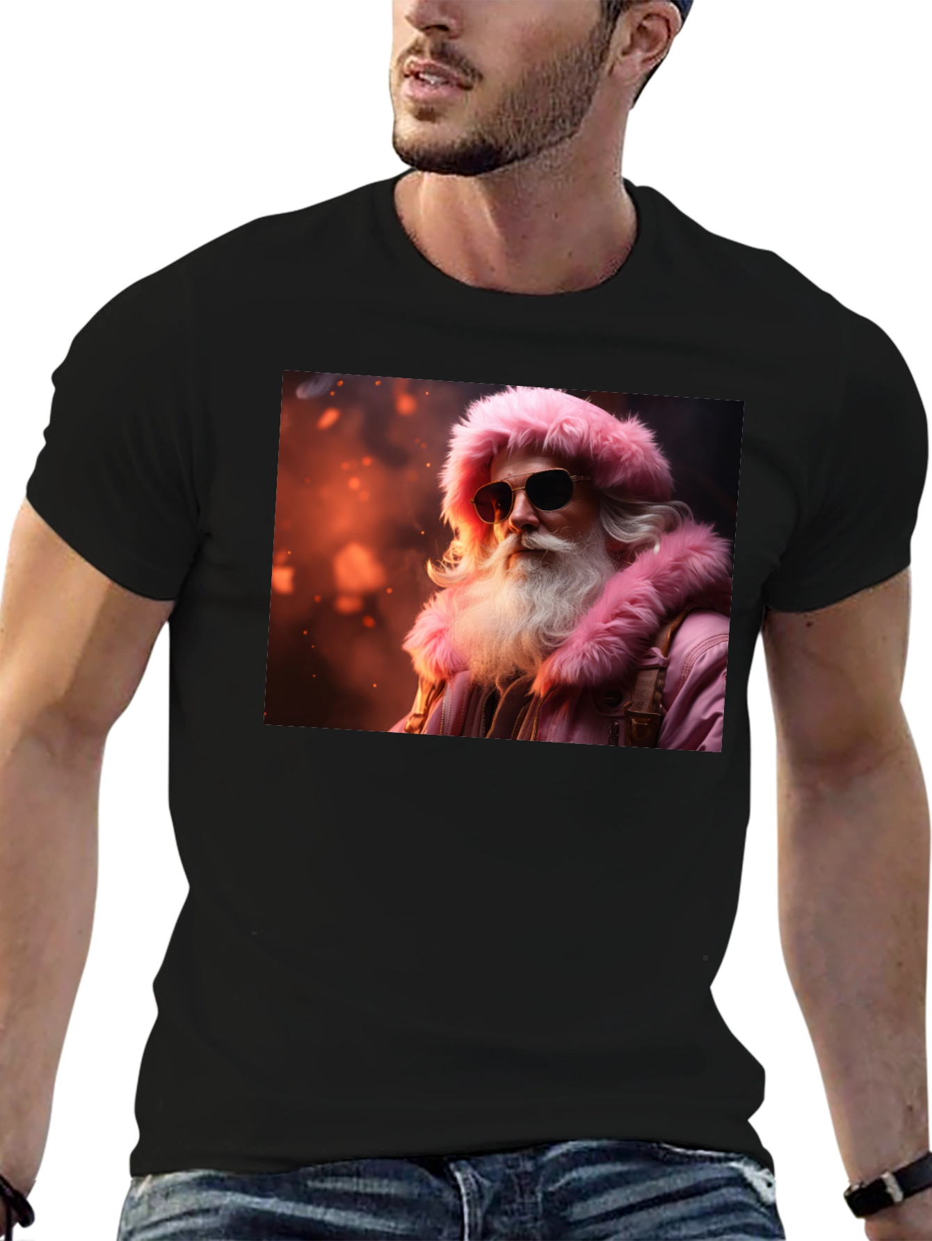 Cool Santa Black T-Shirt