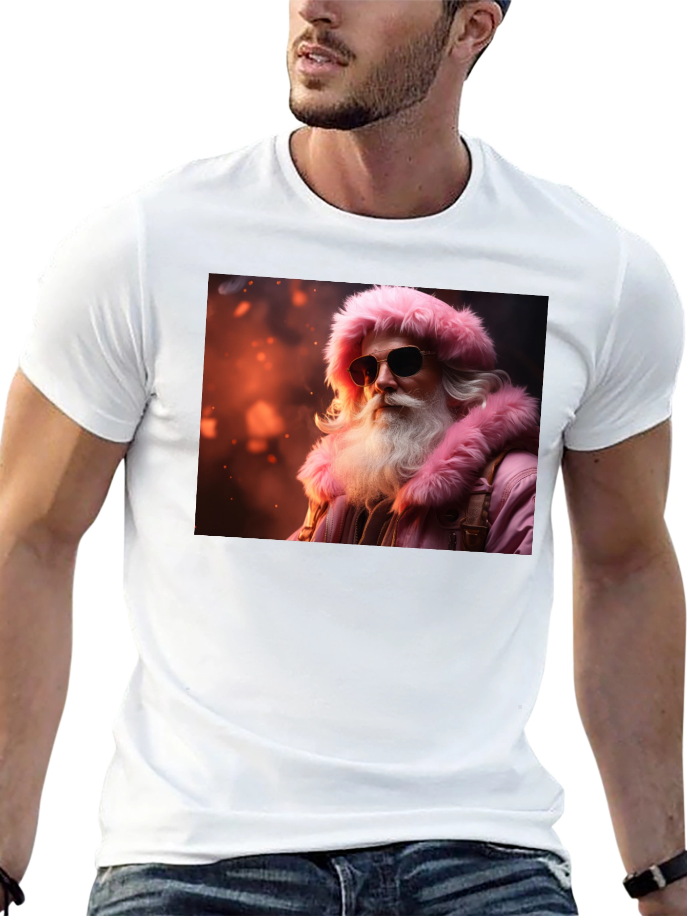 Cool Santa Black T-Shirt