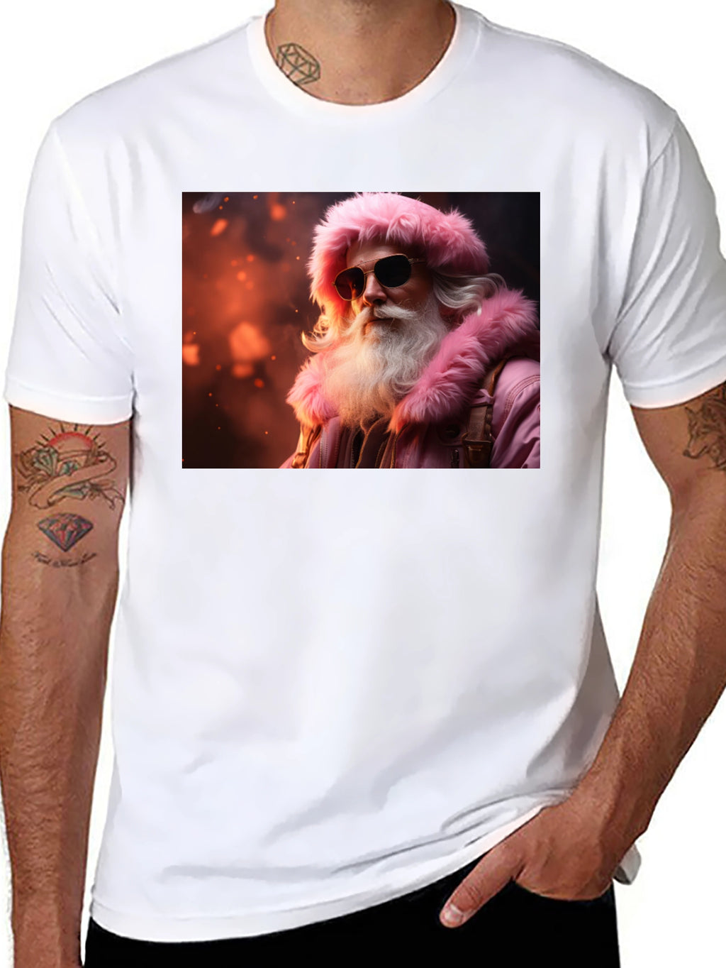 Cool Santa Black T-Shirt
