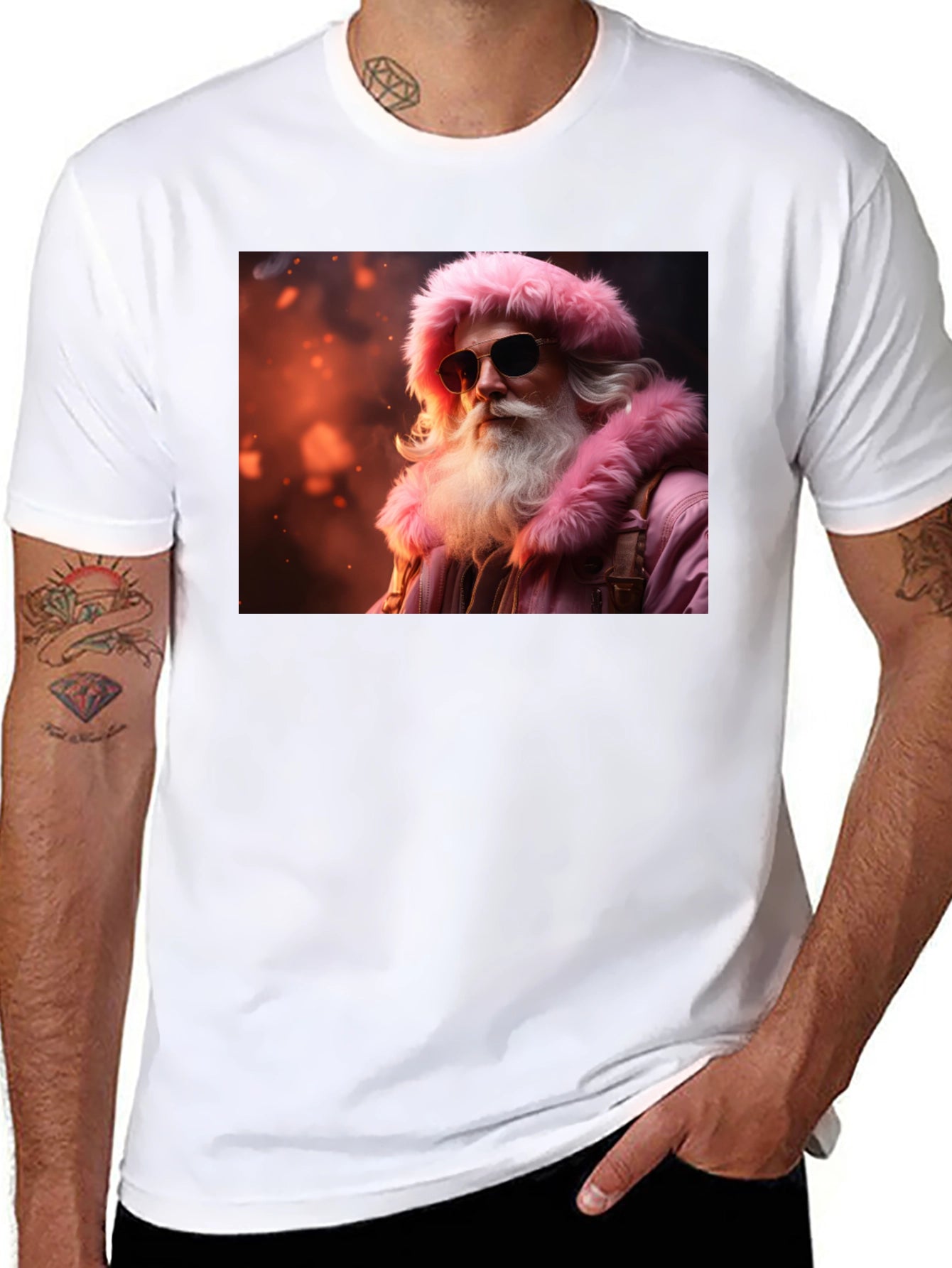 Cool Santa Black T-Shirt