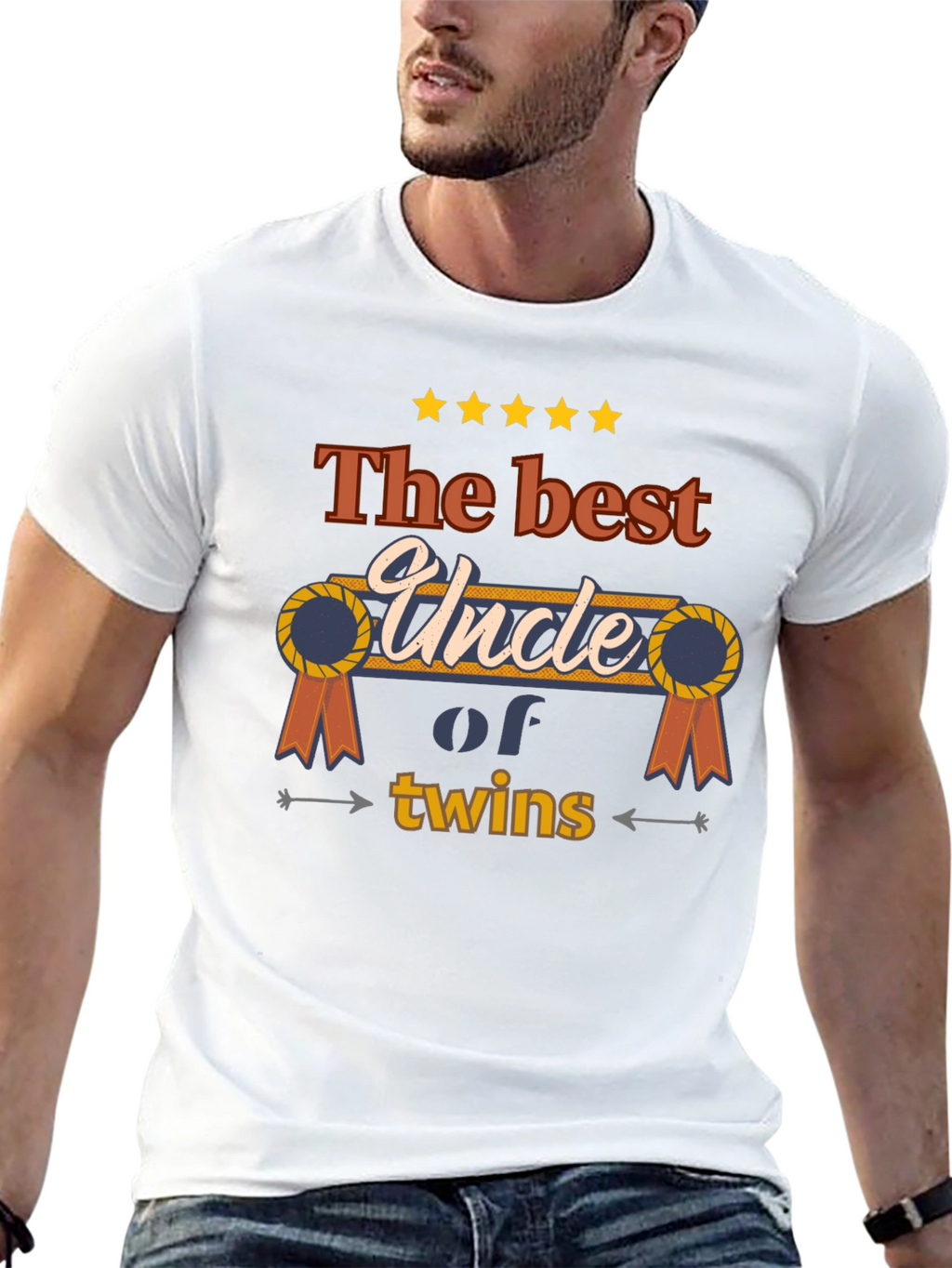 Best Uncle of Twins T-Shirt - Novelty Family Tee