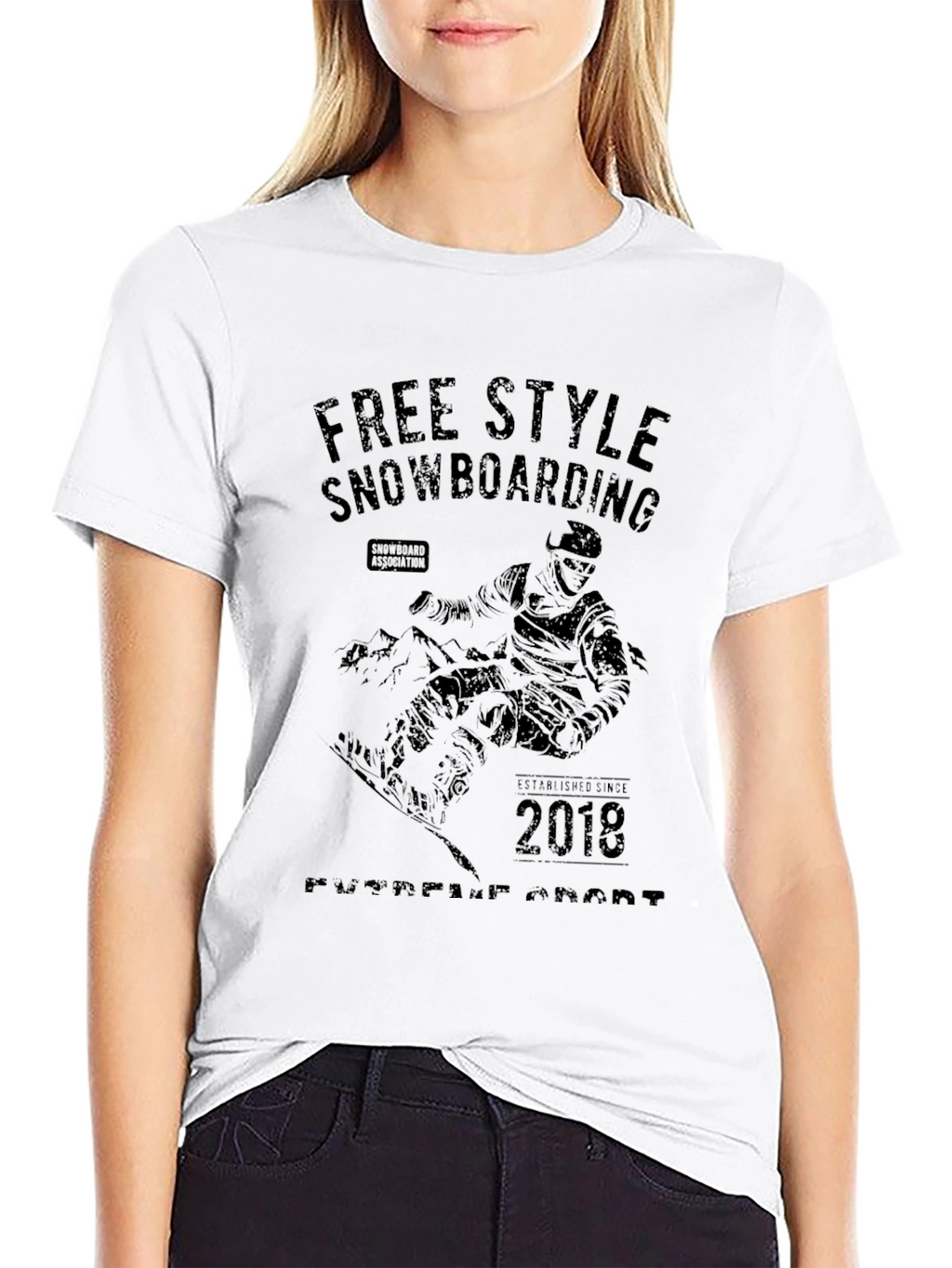 Freestyle Snowboarding Black T-Shirt