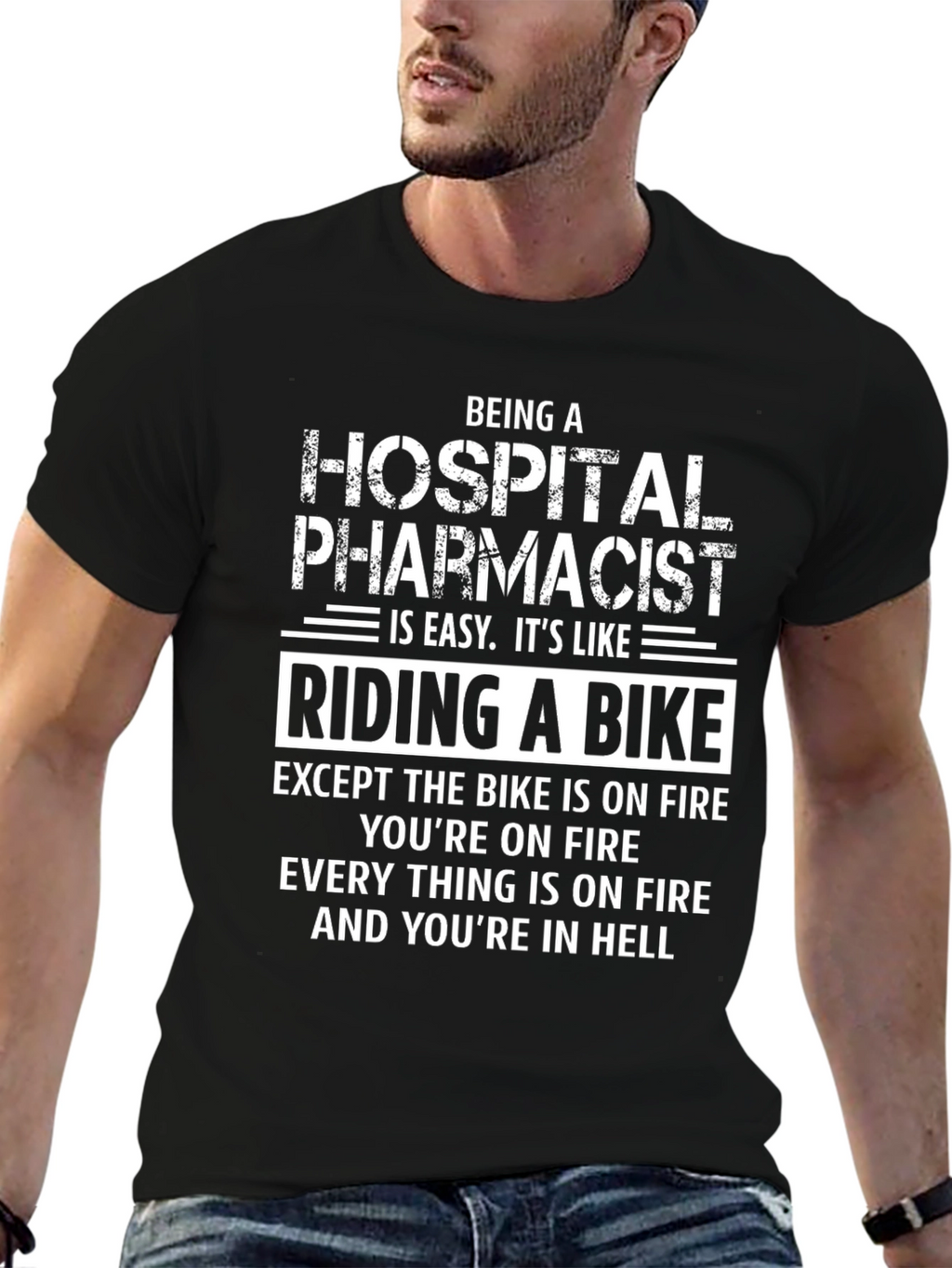 Hospital Pharmacist Riding a Bike T-Shirt