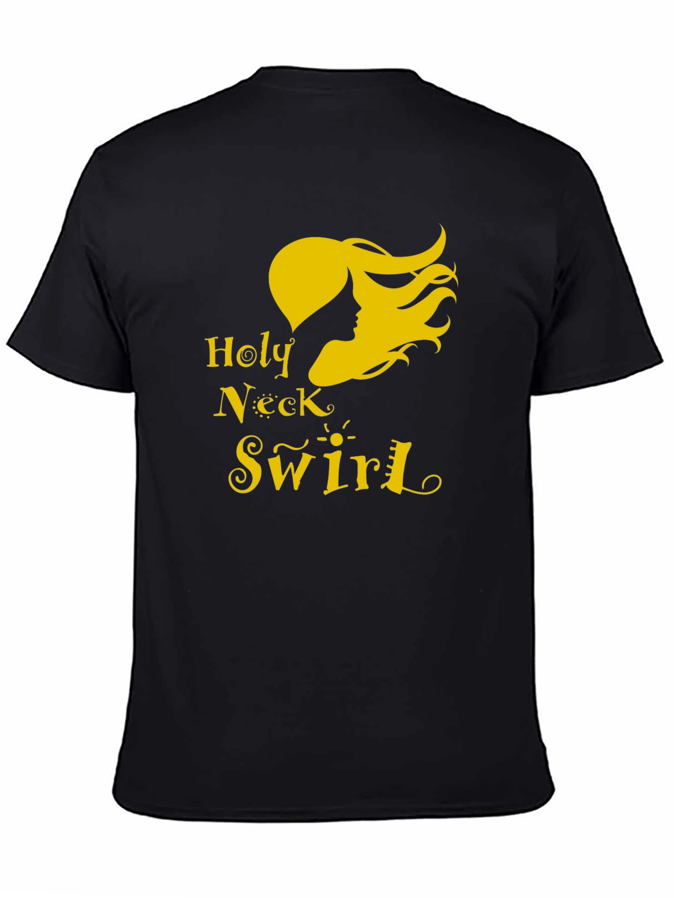 Holy Neck Swirl Graphic Tee - Black Cotton T-Shirt