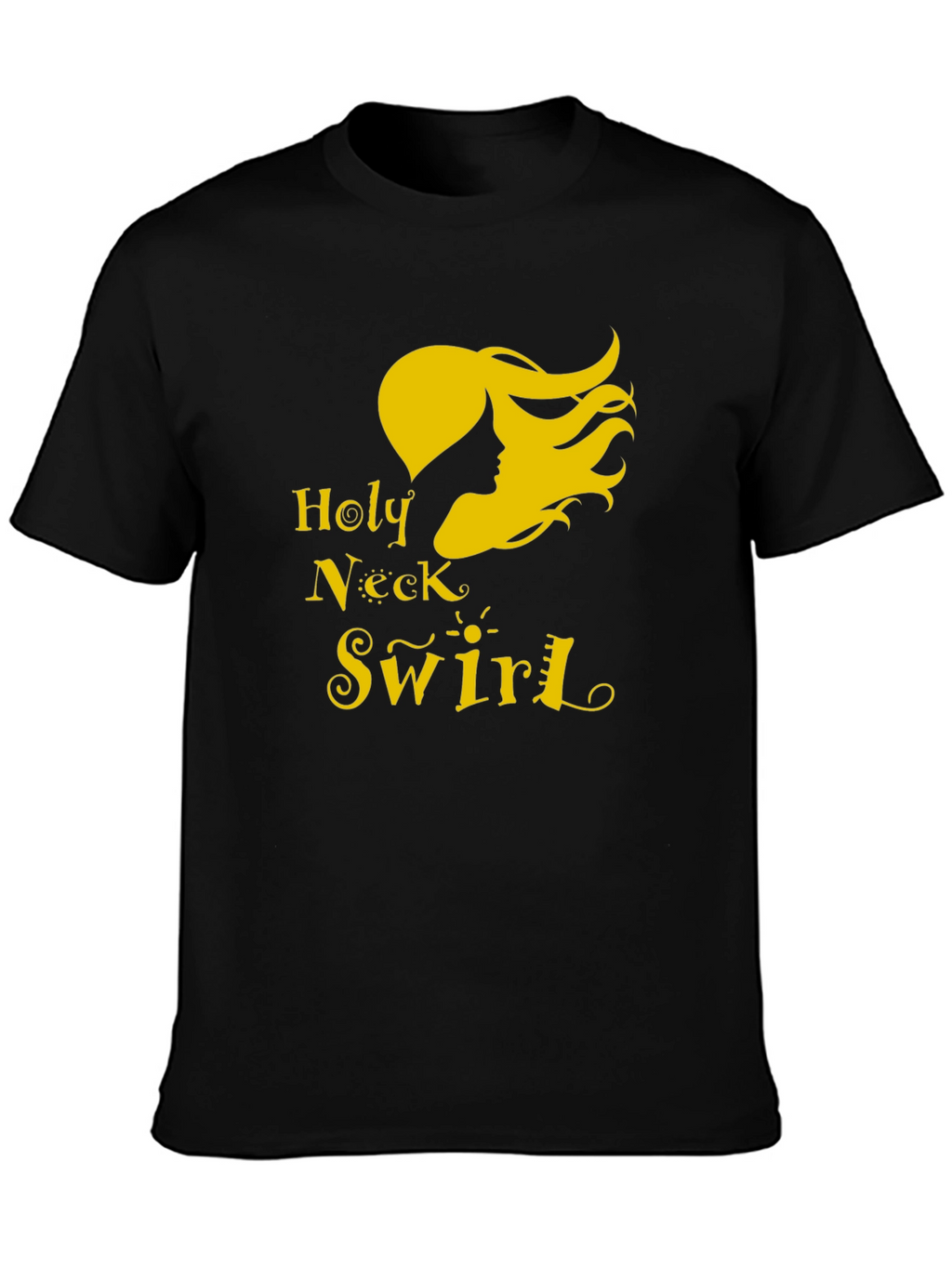 Holy Neck Swirl Graphic Tee - Black Cotton T-Shirt