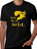 Holy Neck Swirl Graphic Tee - Black Cotton T-Shirt