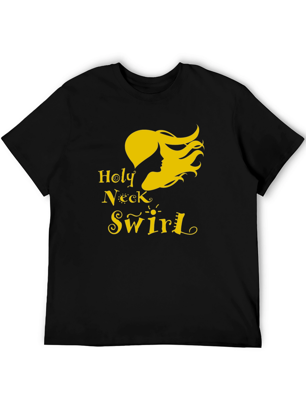 Holy Neck Swirl Graphic Tee - Black Cotton T-Shirt