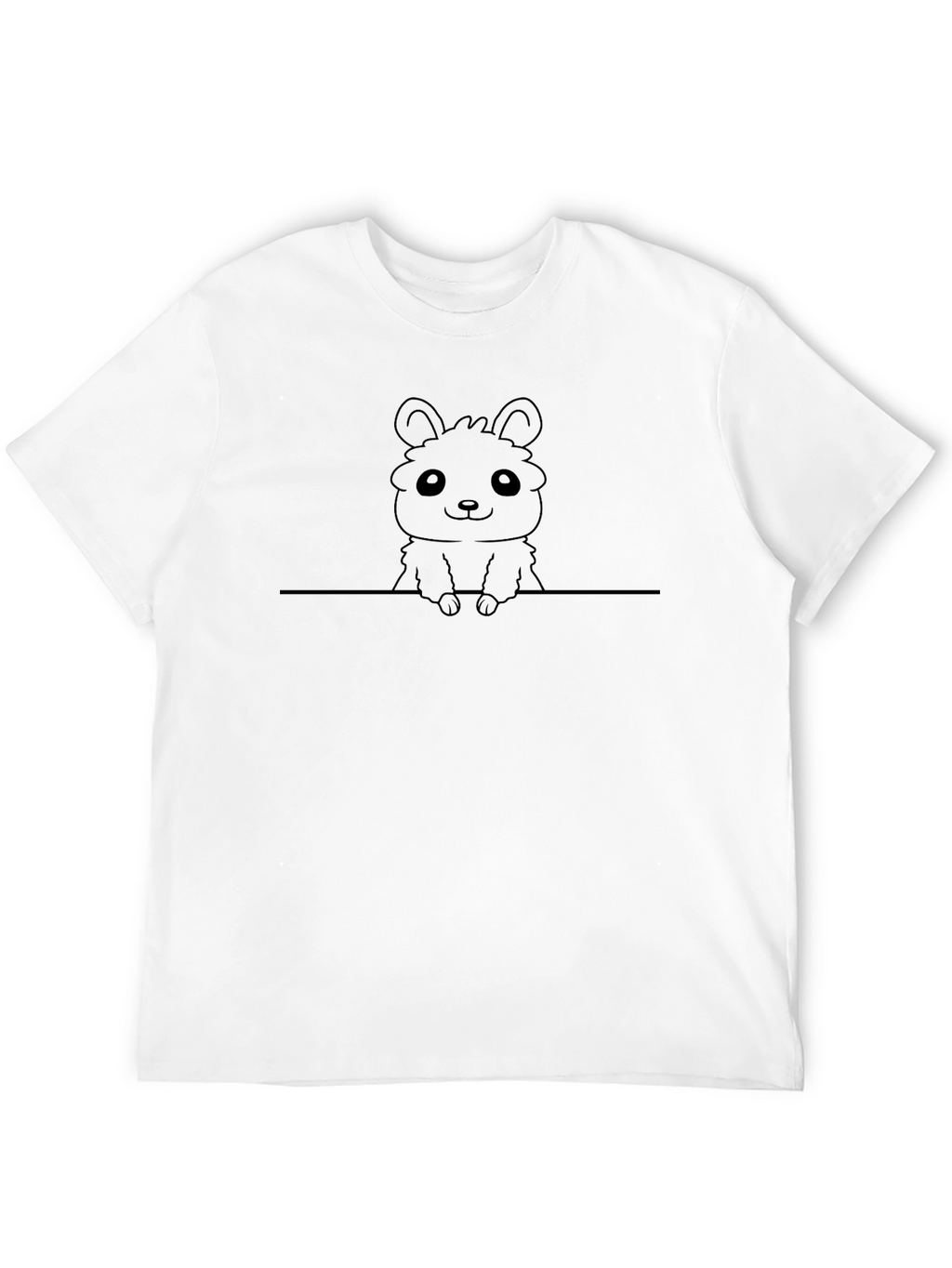 Cute Cartoon Animal Graphic Tee - Mens Black T-Shirt