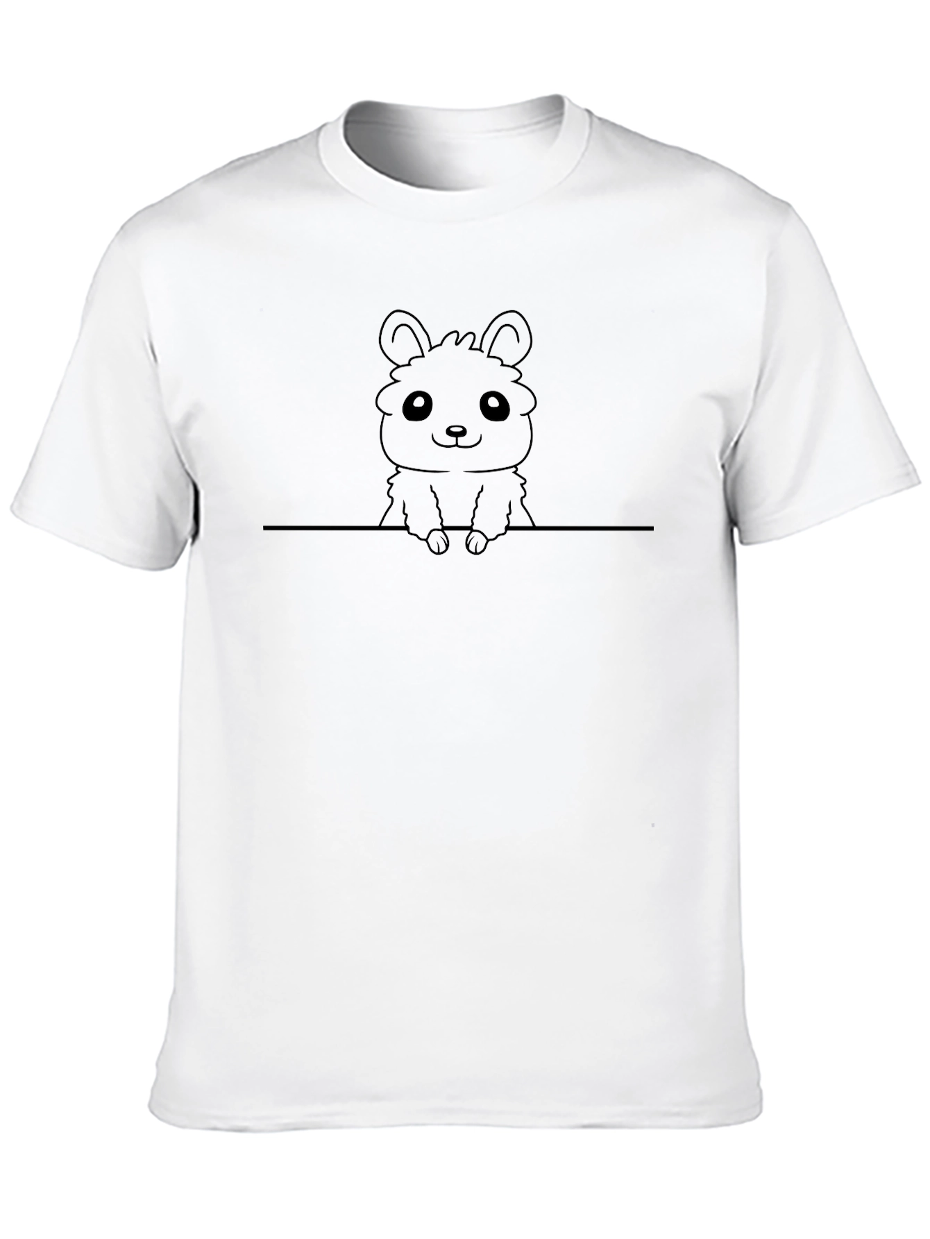 Cute Cartoon Animal Graphic Tee - Mens Black T-Shirt