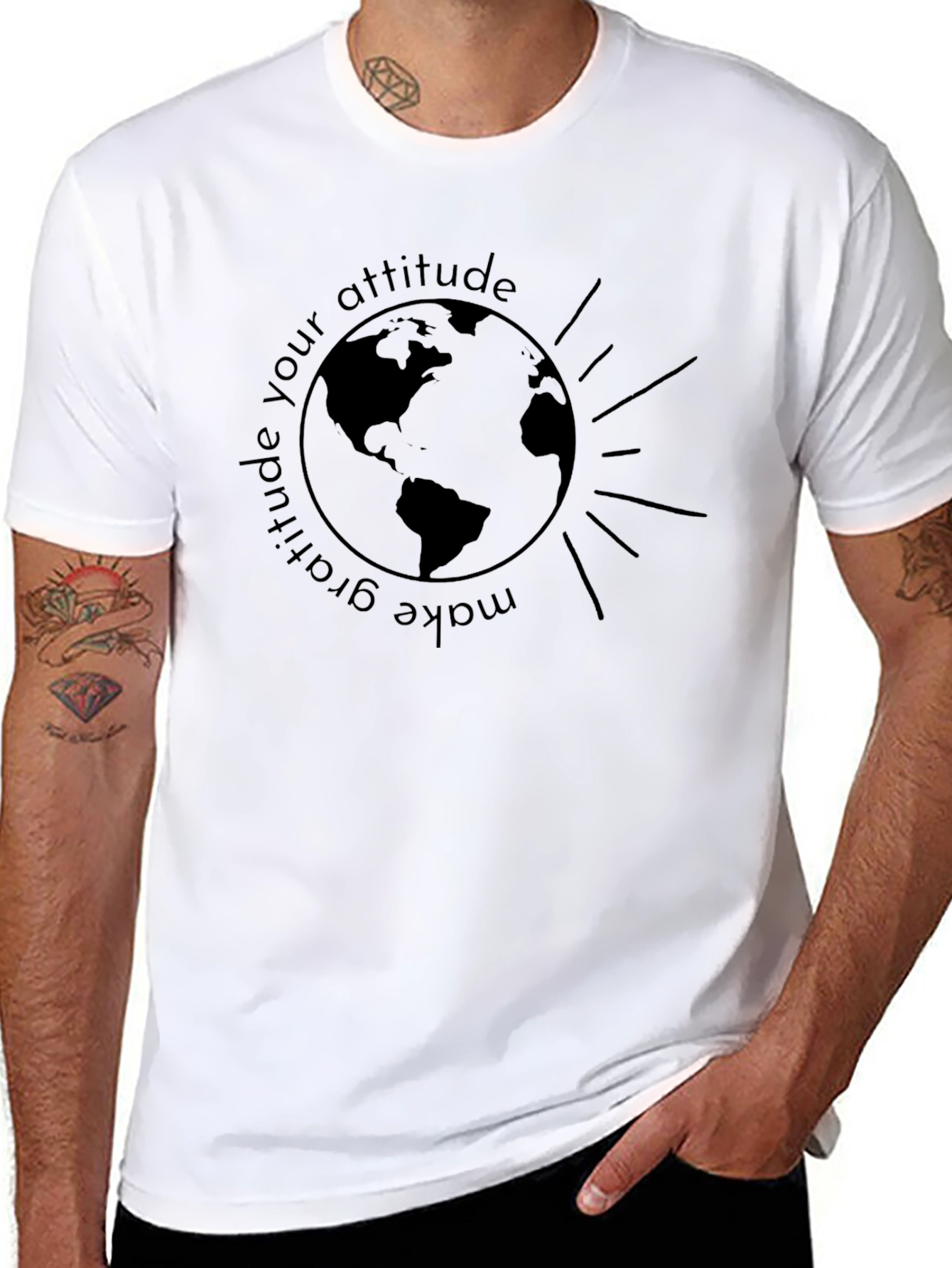 Gratitude Attitude Graphic Tee - Earth Design