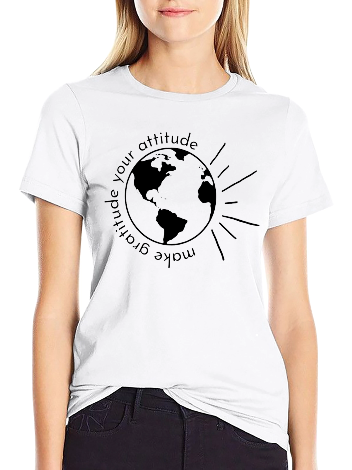 Gratitude Attitude Graphic Tee - Earth Design