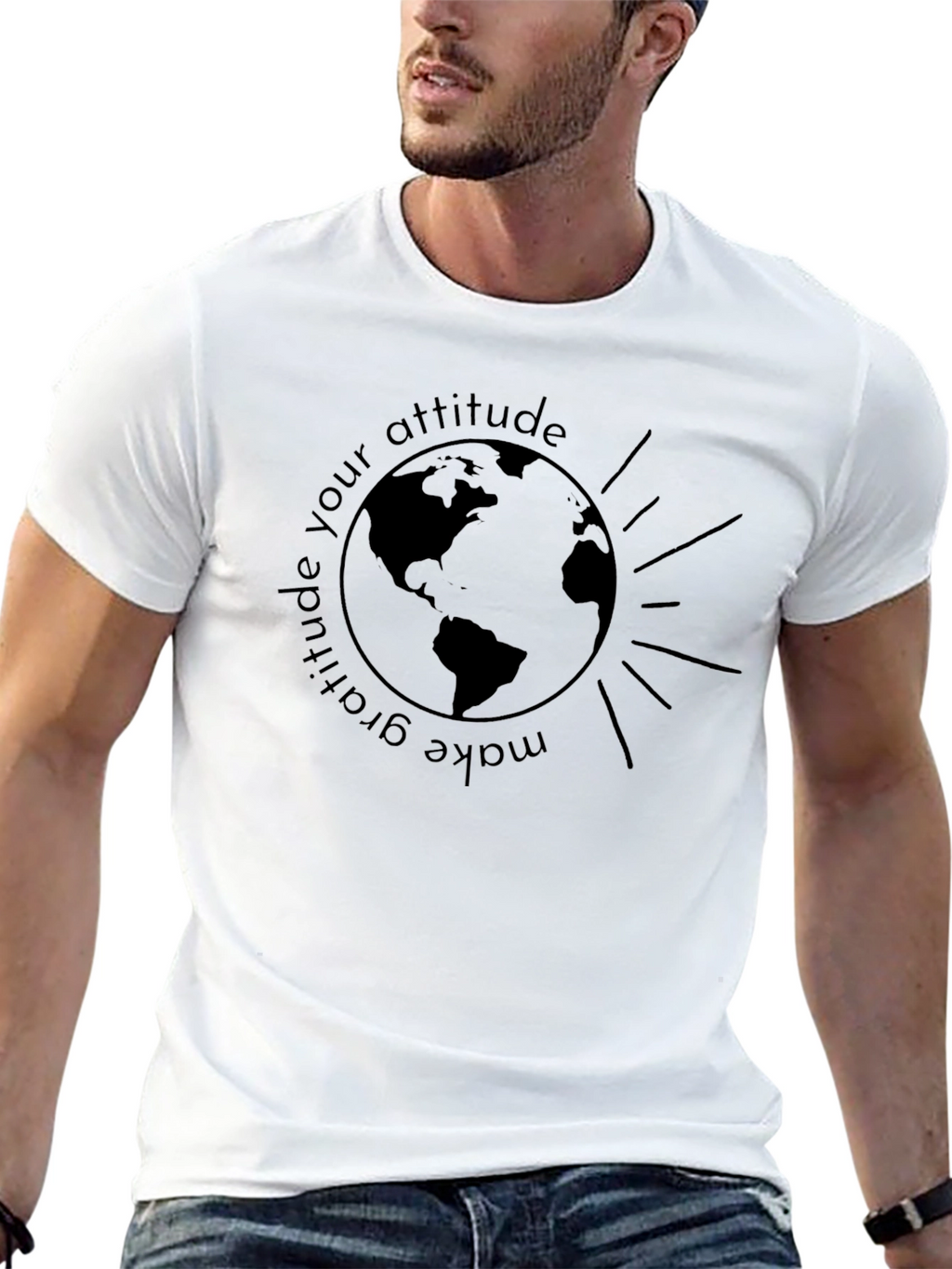 Gratitude Attitude Graphic Tee - Earth Design