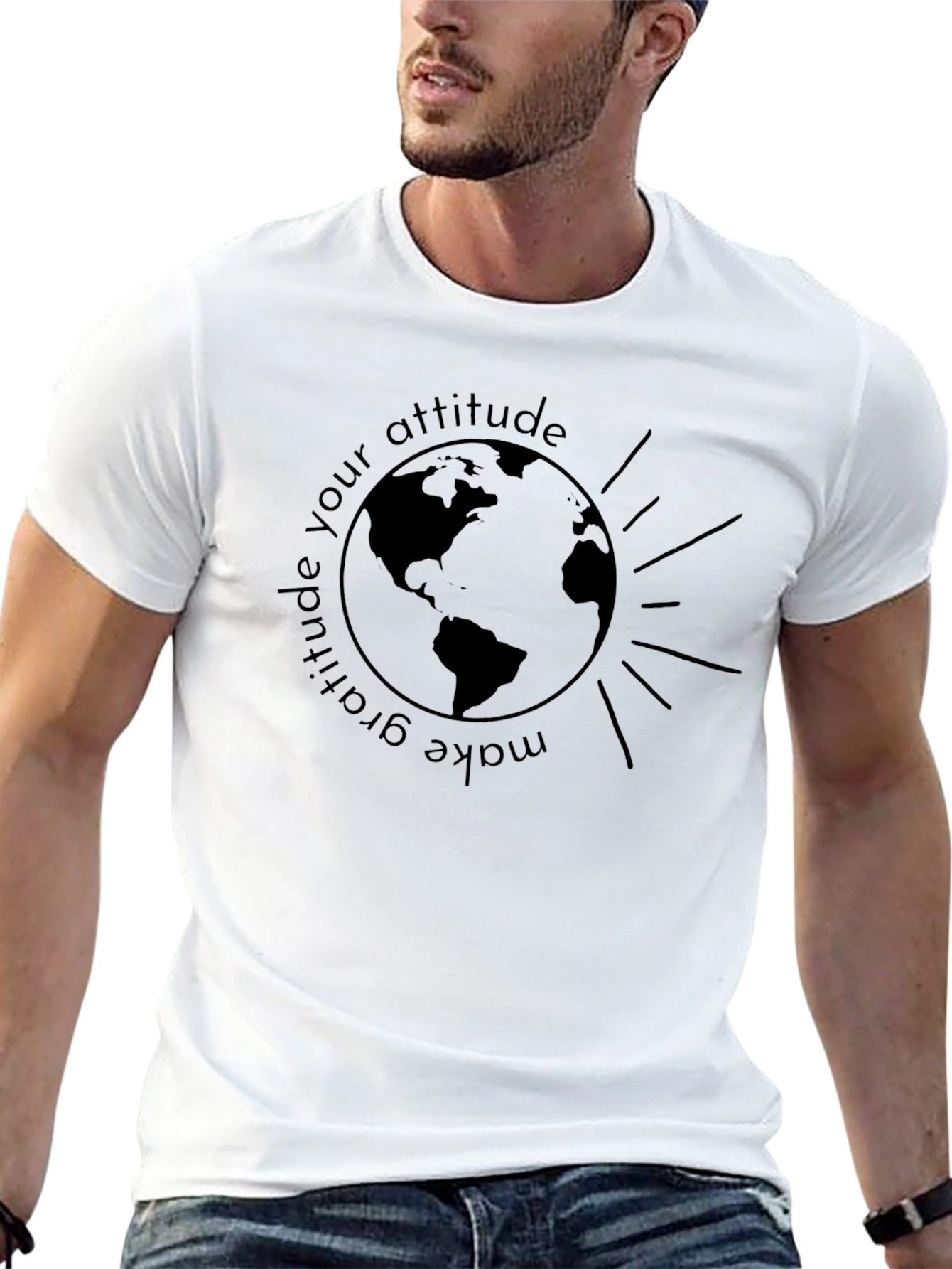 Gratitude Attitude Graphic Tee - Earth Design
